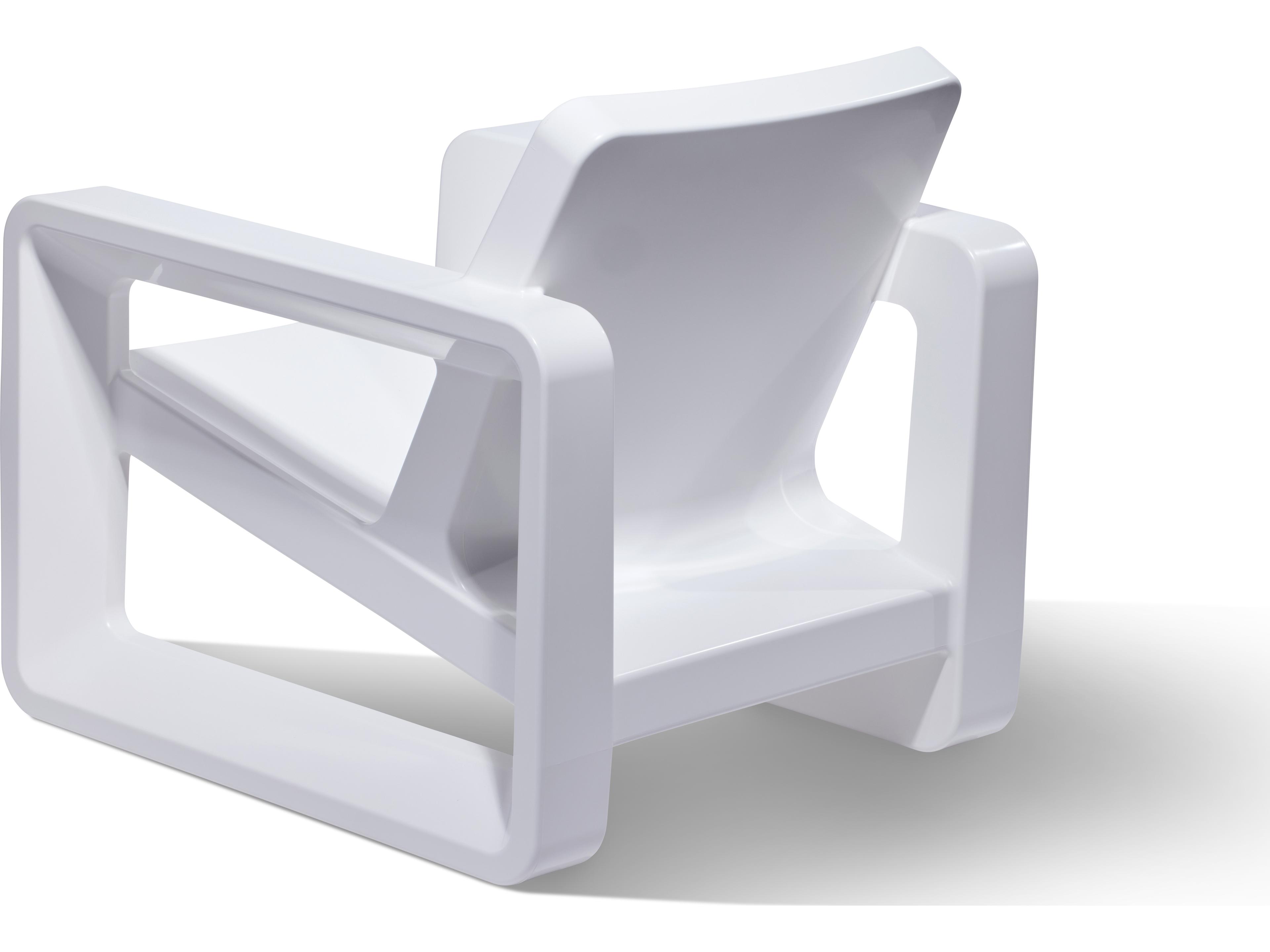 Tupelo Goods Deck Marine Grade Polyethylene Lounge Chair in Highcloud White