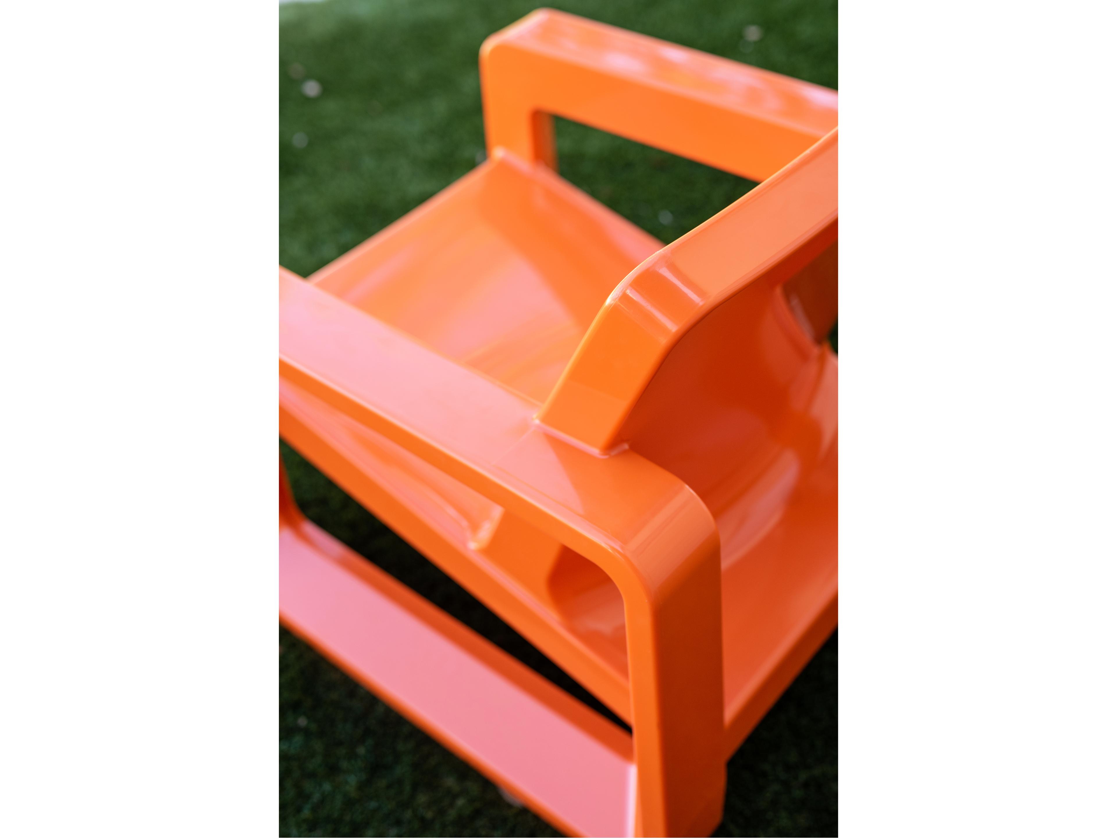 Tupelo Goods Deck Marine Grade Polyethylene Lounge Chair in Vintage Orange