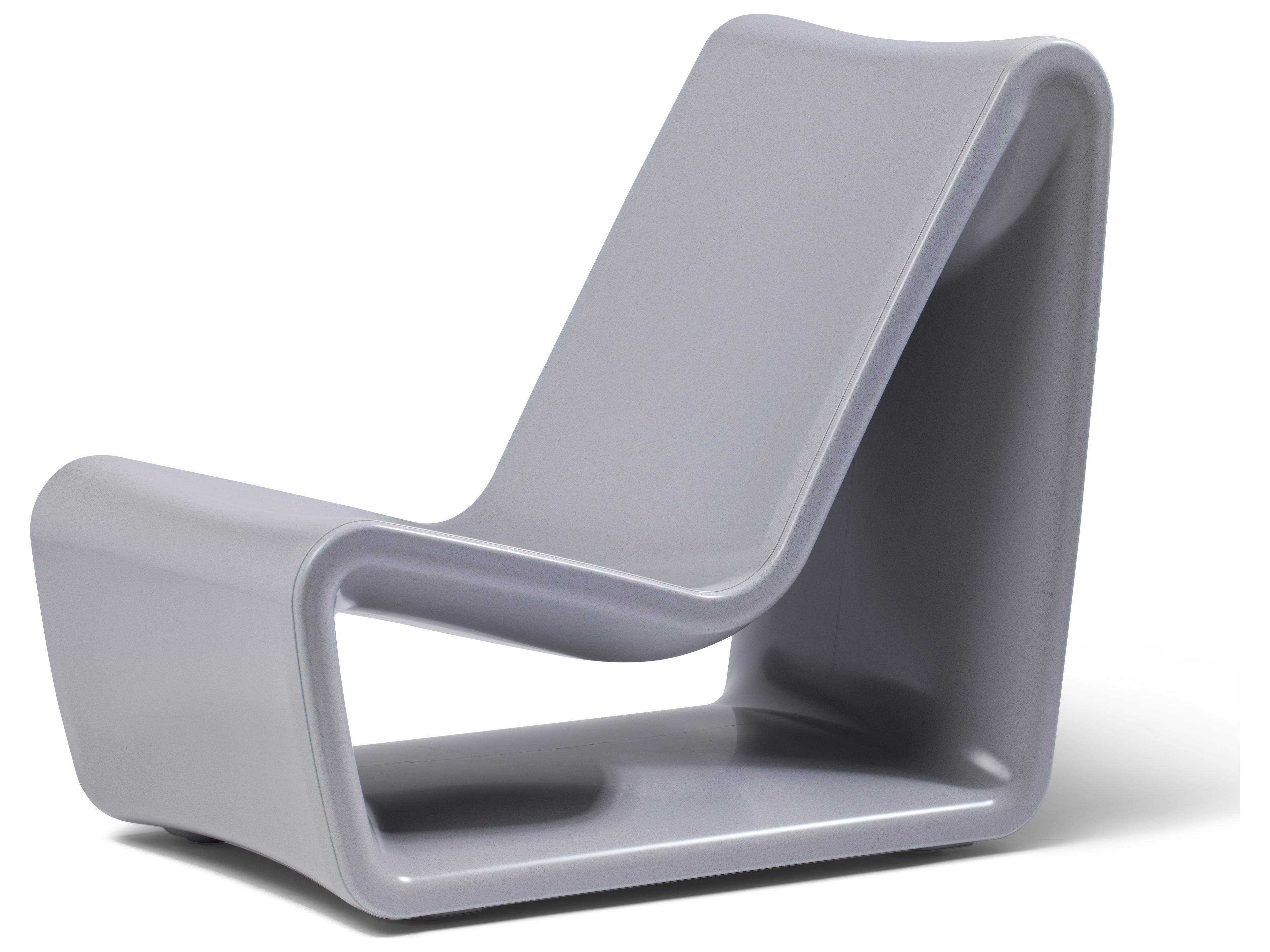 Loop Marine Grade Polyethylene Lounge Chair in Concrete Gray