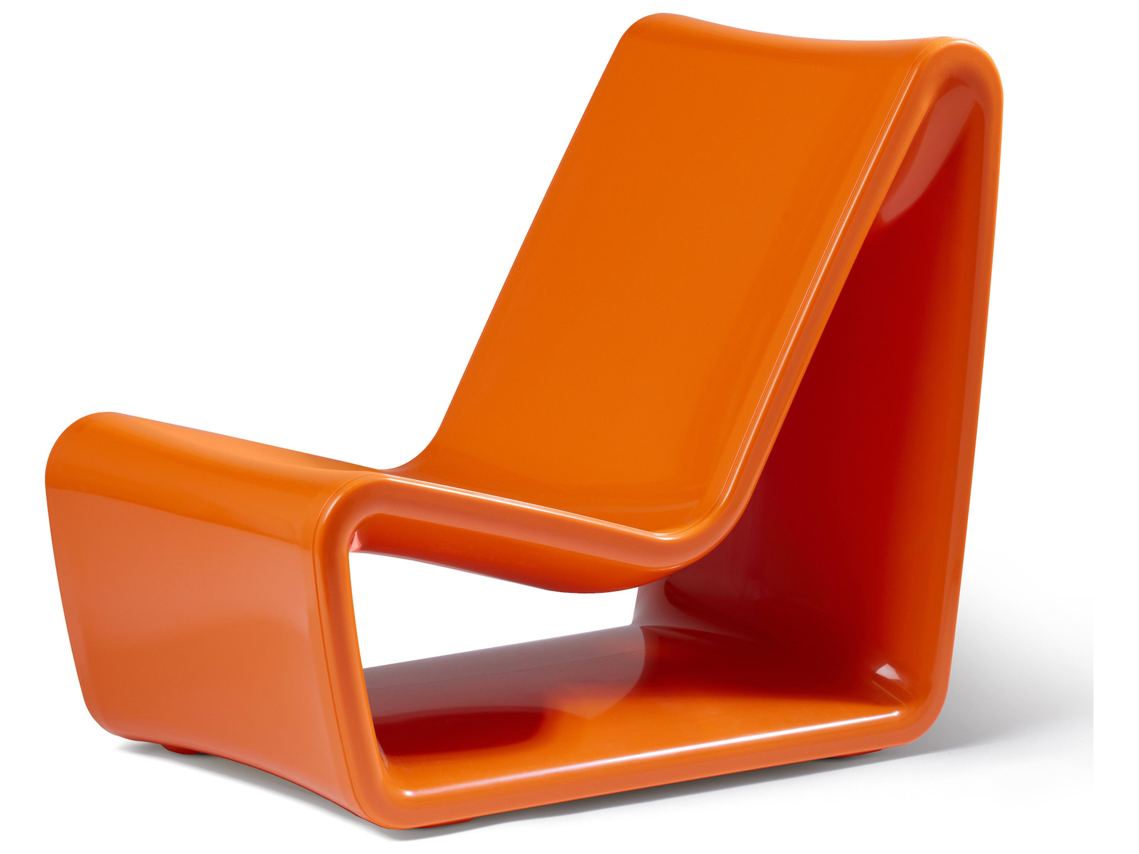 Loop Marine Grade Polyethylene Lounge Chair in Vintage Orange