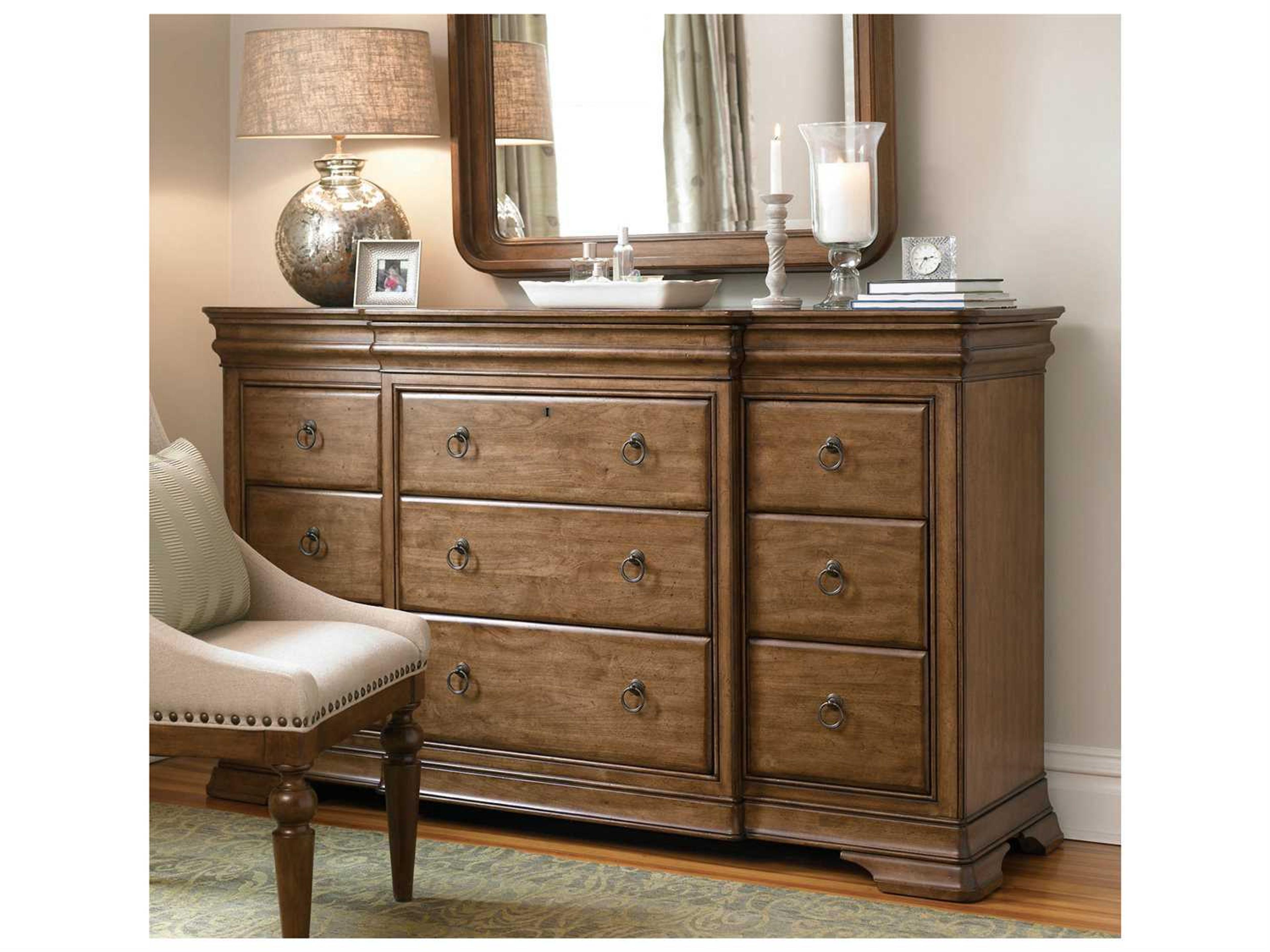 Universal Furniture New Lou Cognac Dresser Vintage Storage Mirror