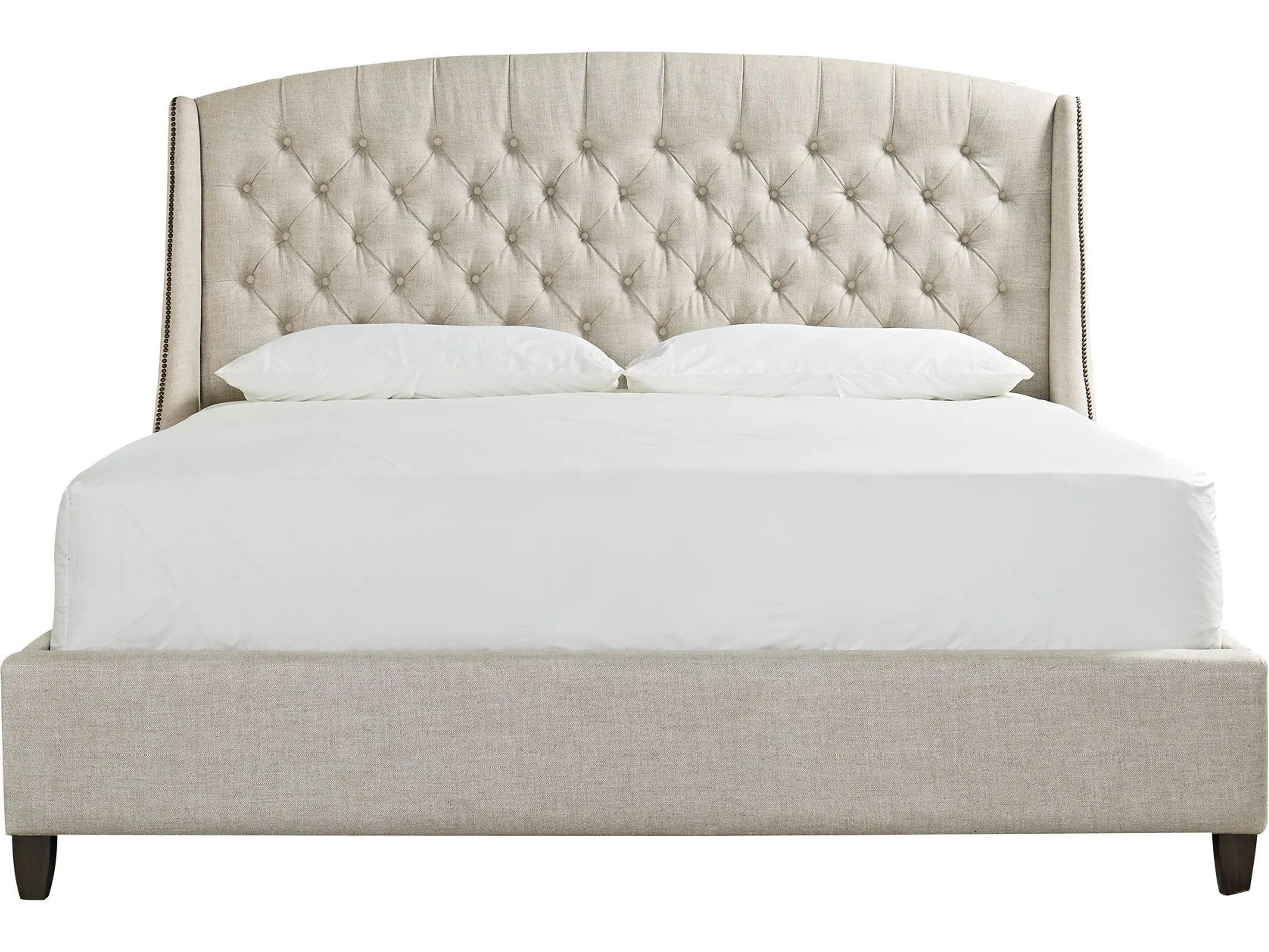 Halston Bed White Upholstered King Panel