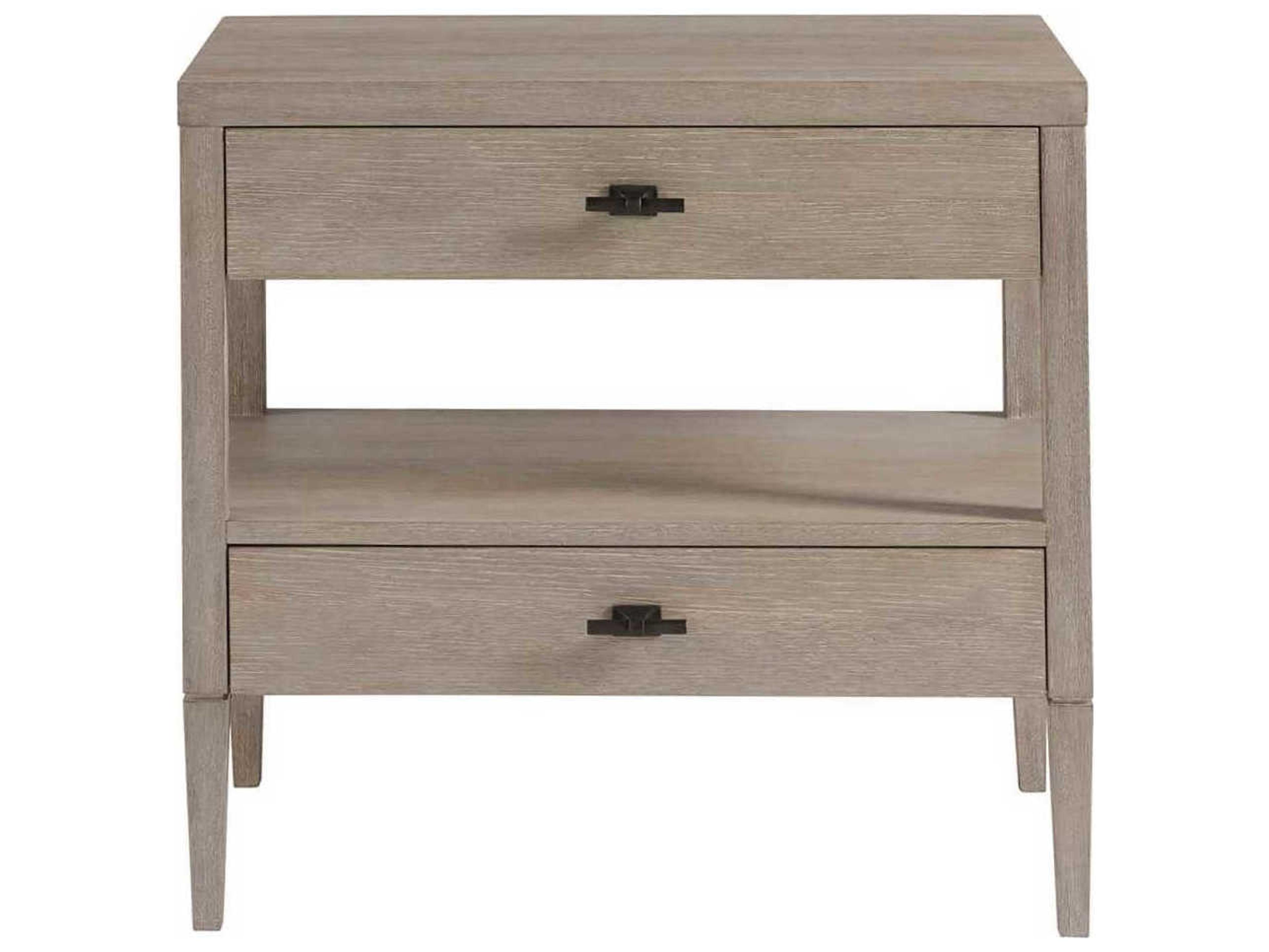 Midtown 2-Drawers Beige Nightstand