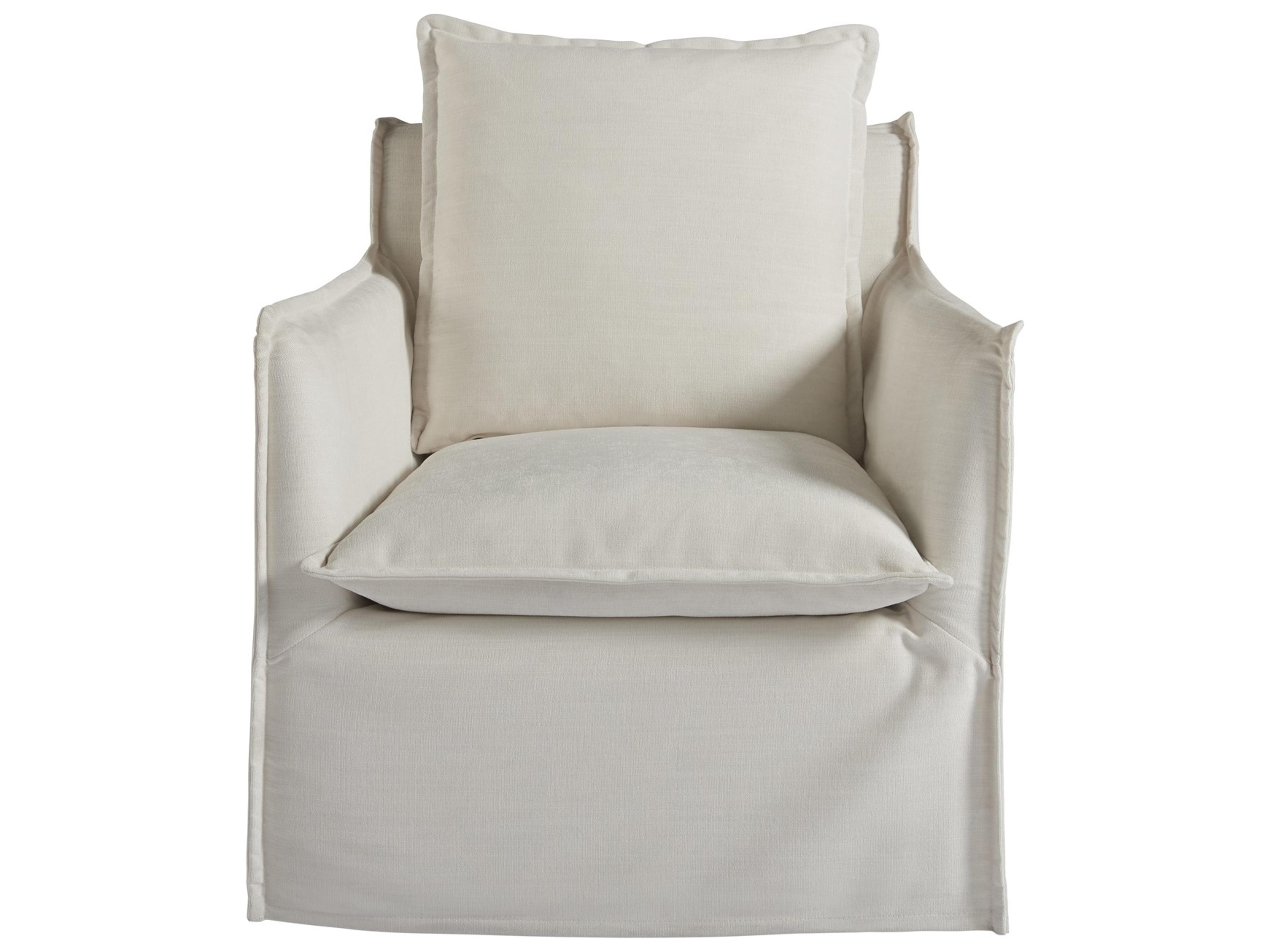 Universal Furniture Swivel White Fabric Accent Chair