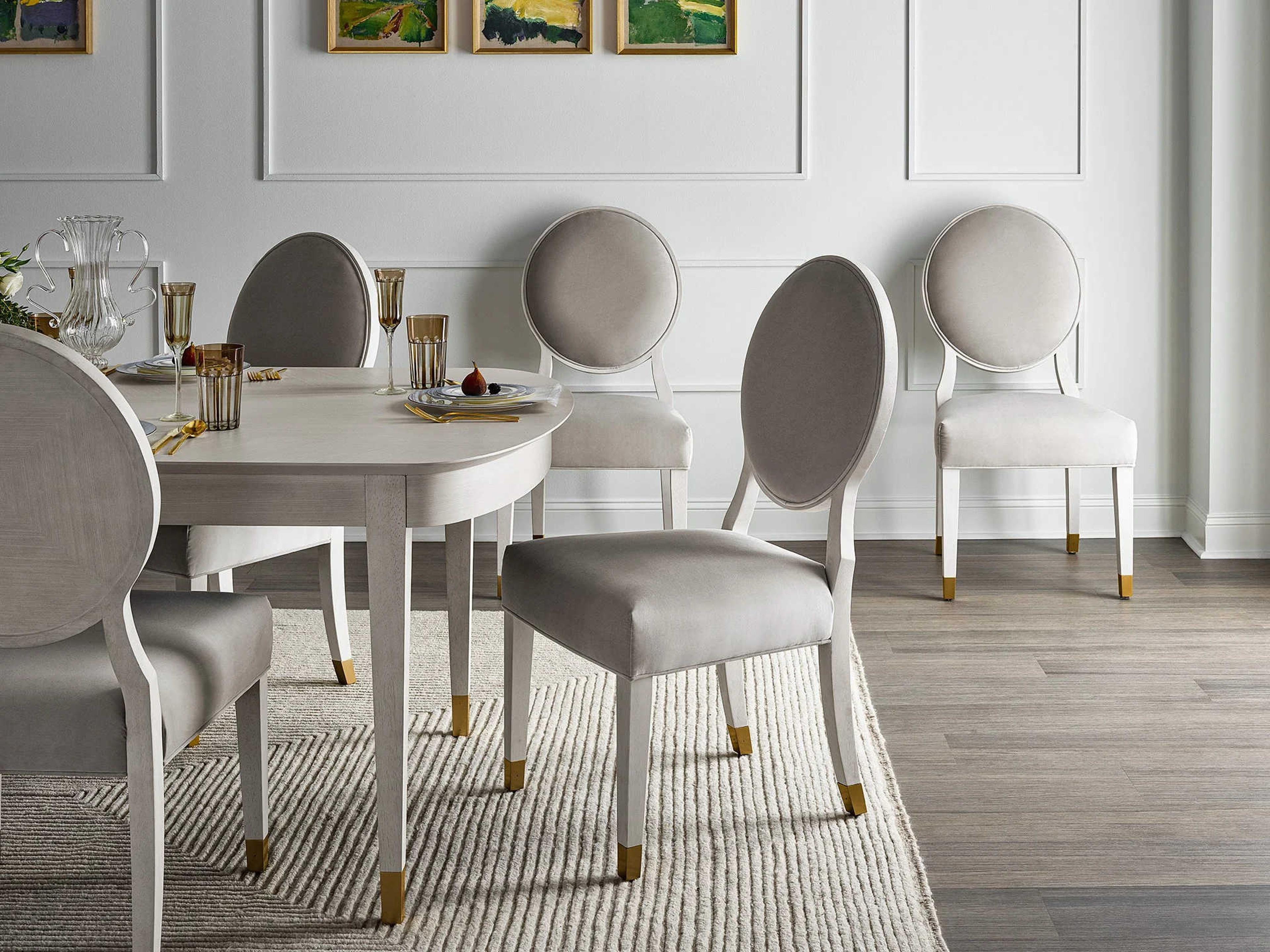 Universal Furniture Miranda Kerr Solid Wood White Upholstered Side Dining Chair