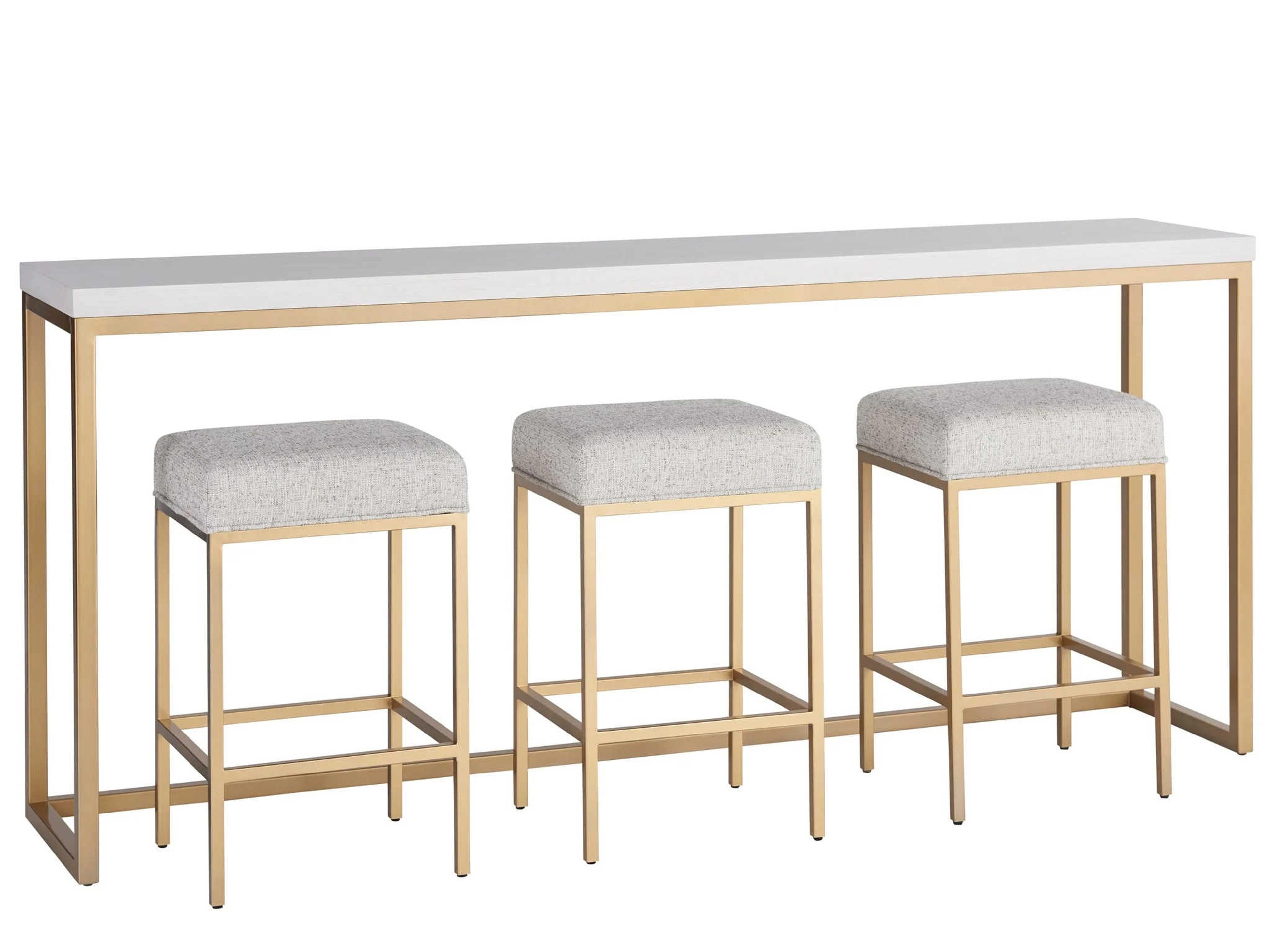 Love Joy Bliss Alabaster Console Table with Three Stools