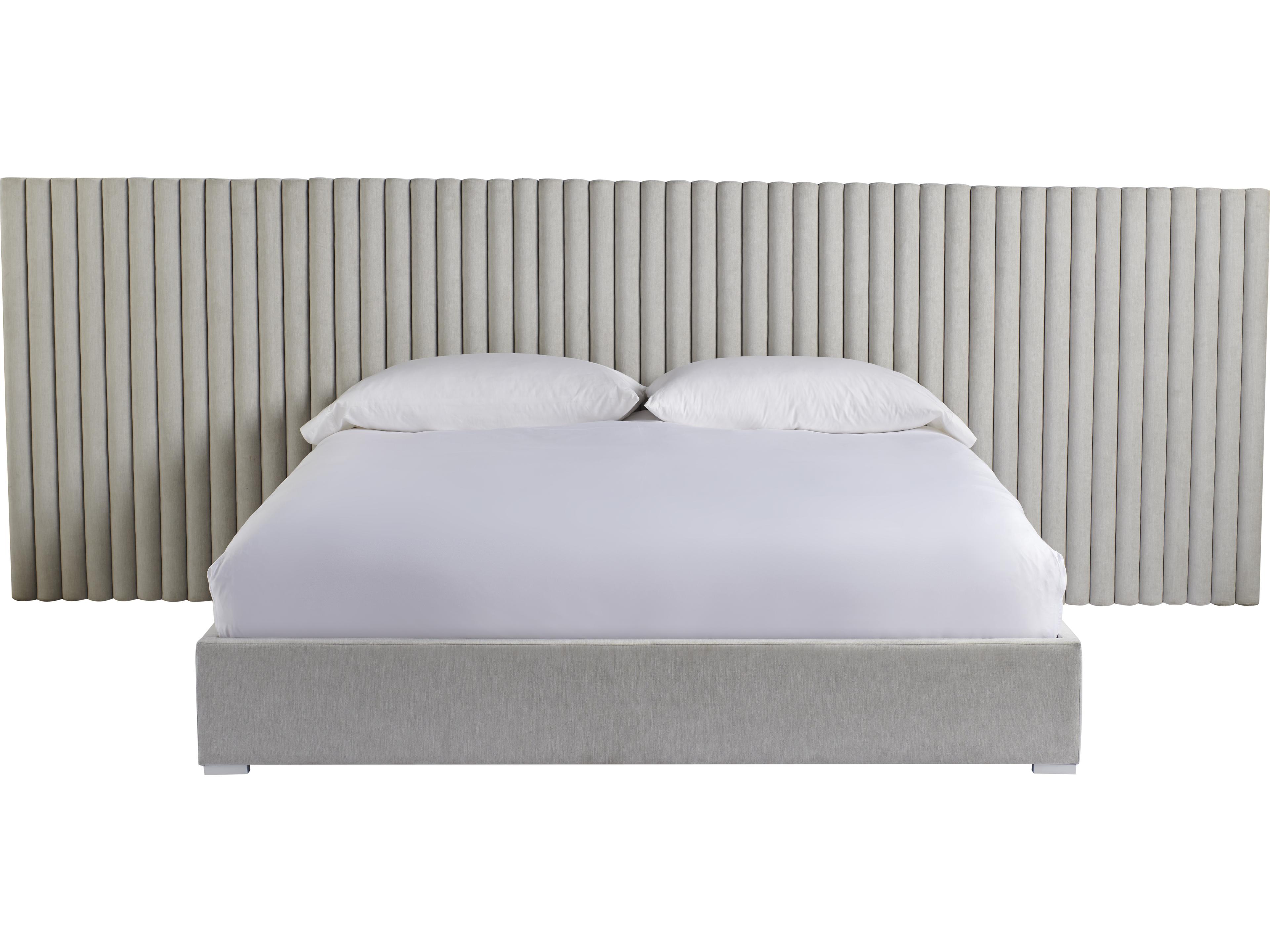 Universal Furniture Modern Decker Wall Crypton Sorrell Glacier Gray Upholstered King Platform Bed