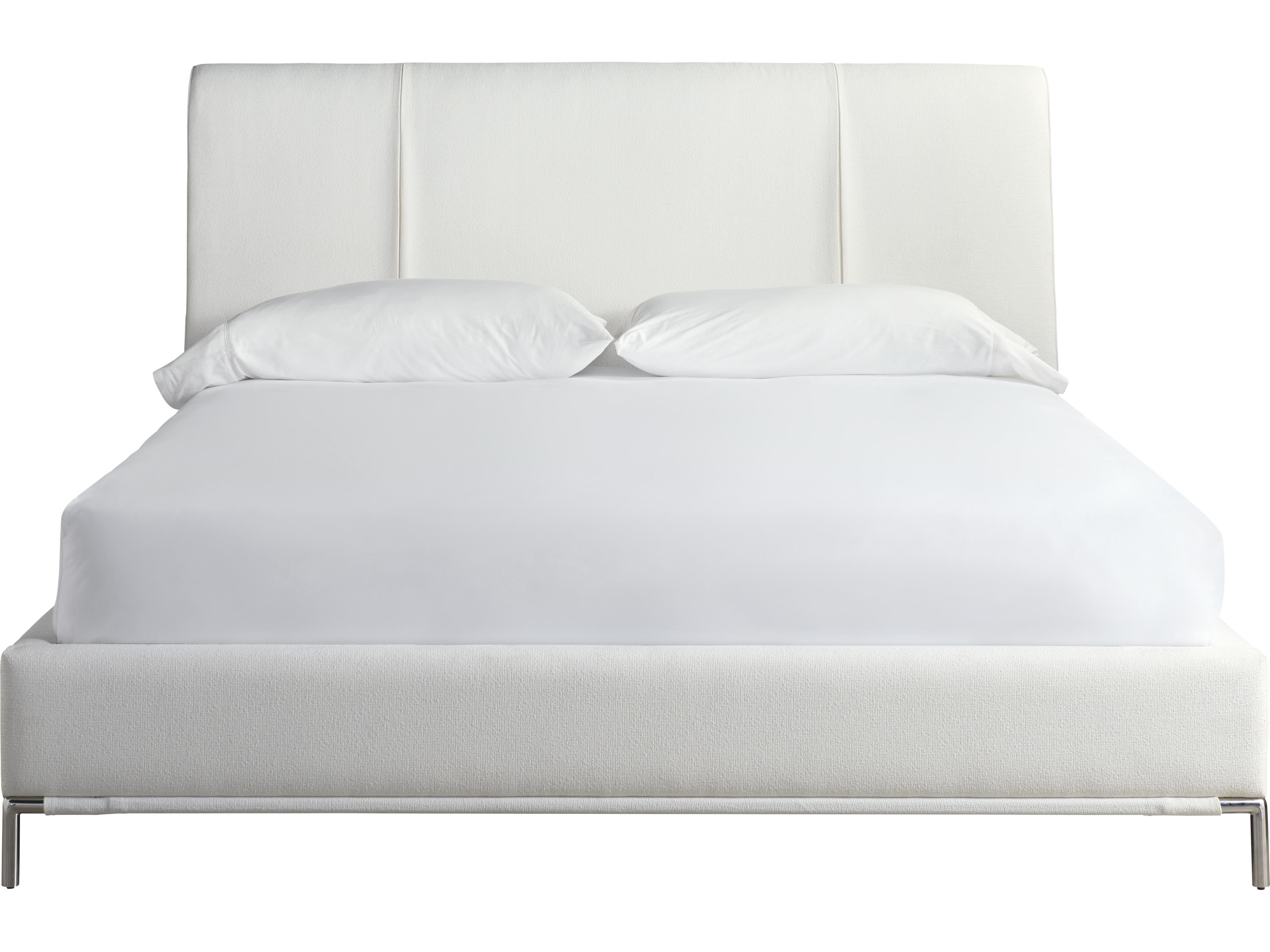 Modern Conway Crypton Hyde Snow White Upholstered King Platform Bed