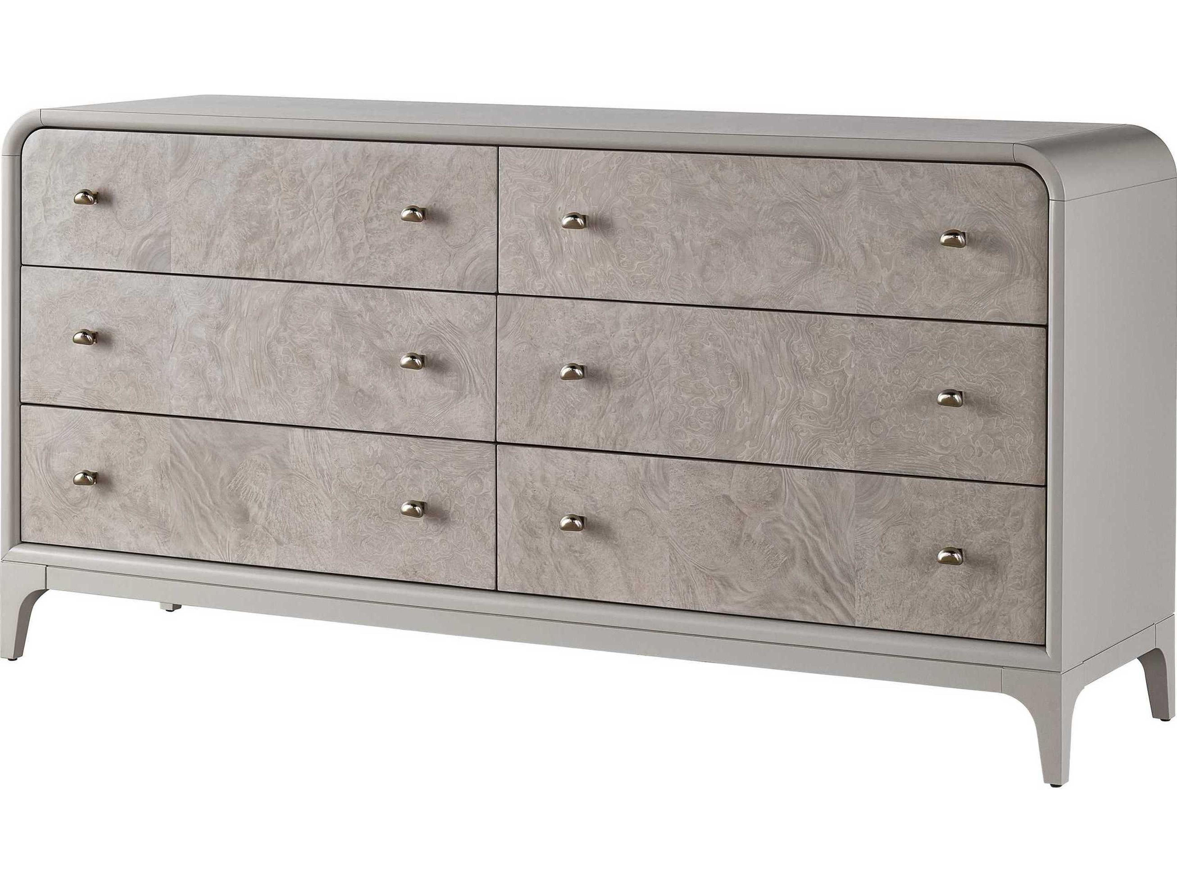 Tranquility Immersion 6-Drawer Dresser in Moonstone and Madrona Burl