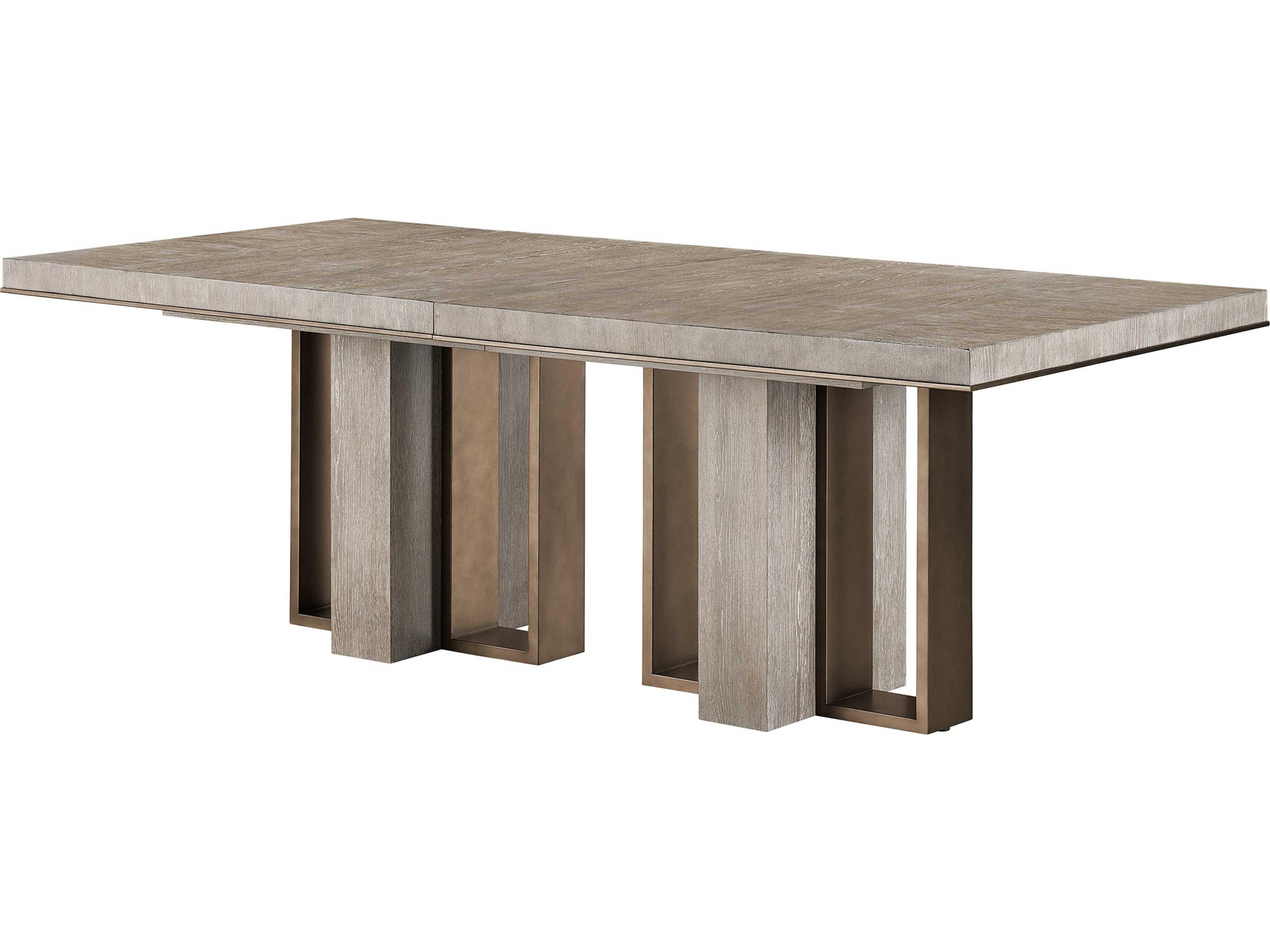 Erinn V. Universal Del Monte Rectangular Wood Weathered Oak Dining Table