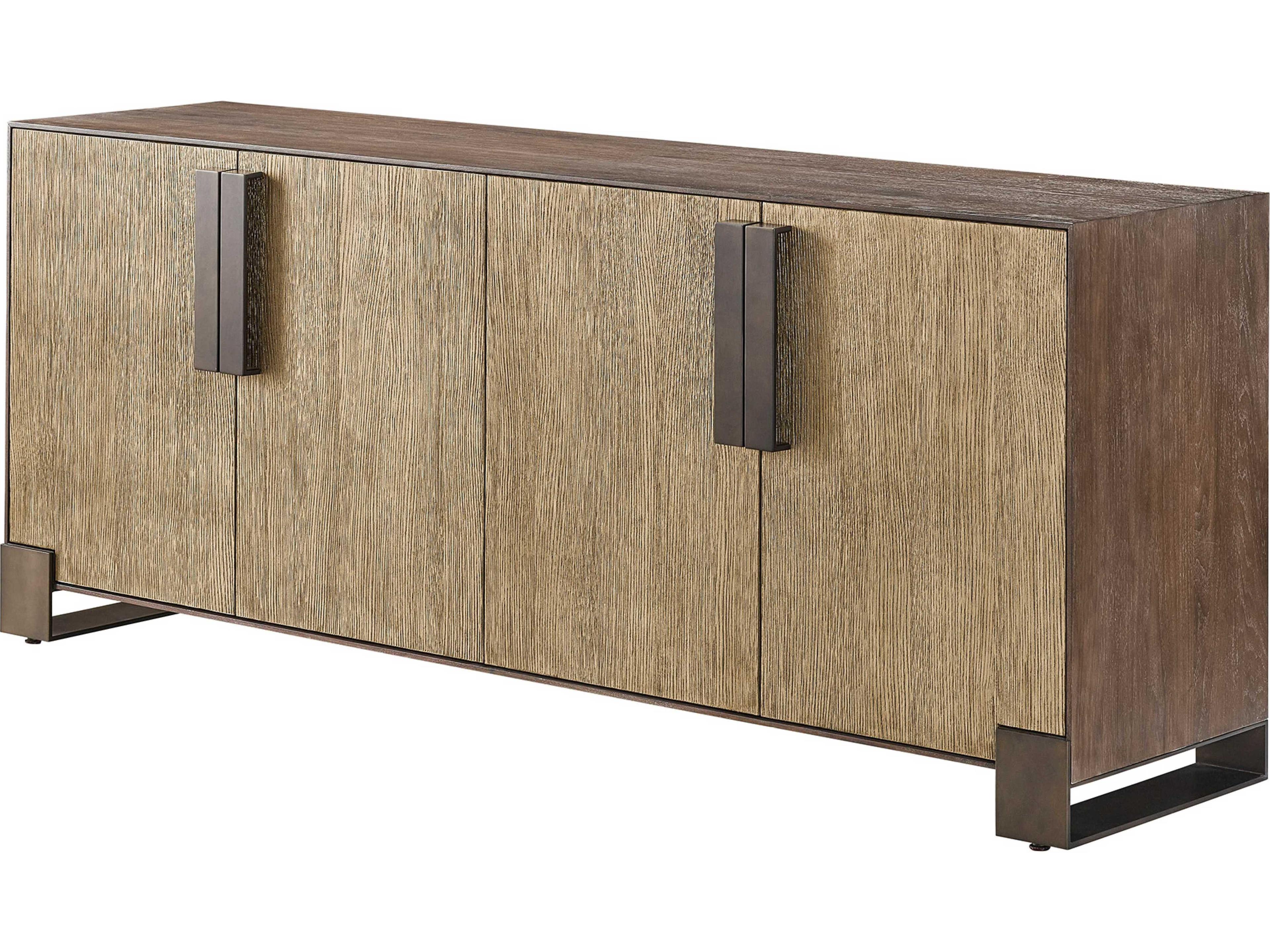 Erinn V. x Universal Riviera 80" Walnut Wood Oak Media Console