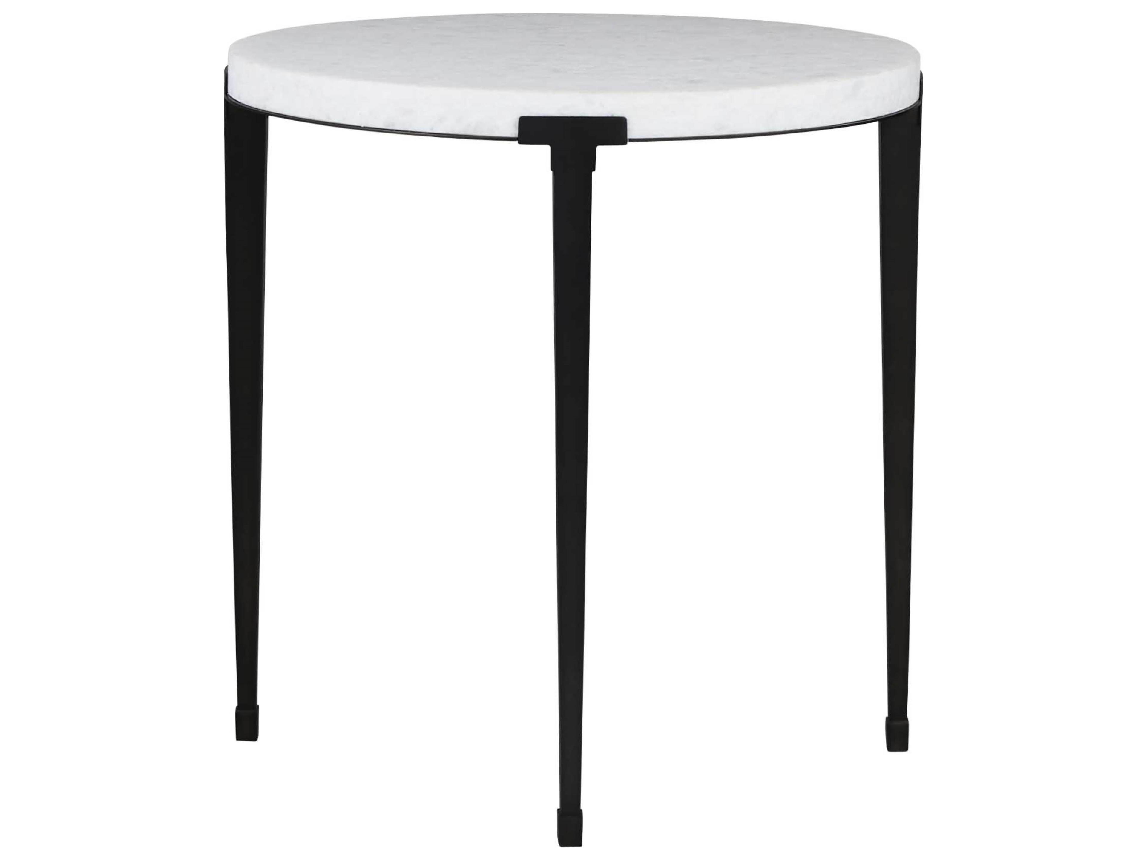 Coalesce Floyd Round Marble Soft Matte Black End Table