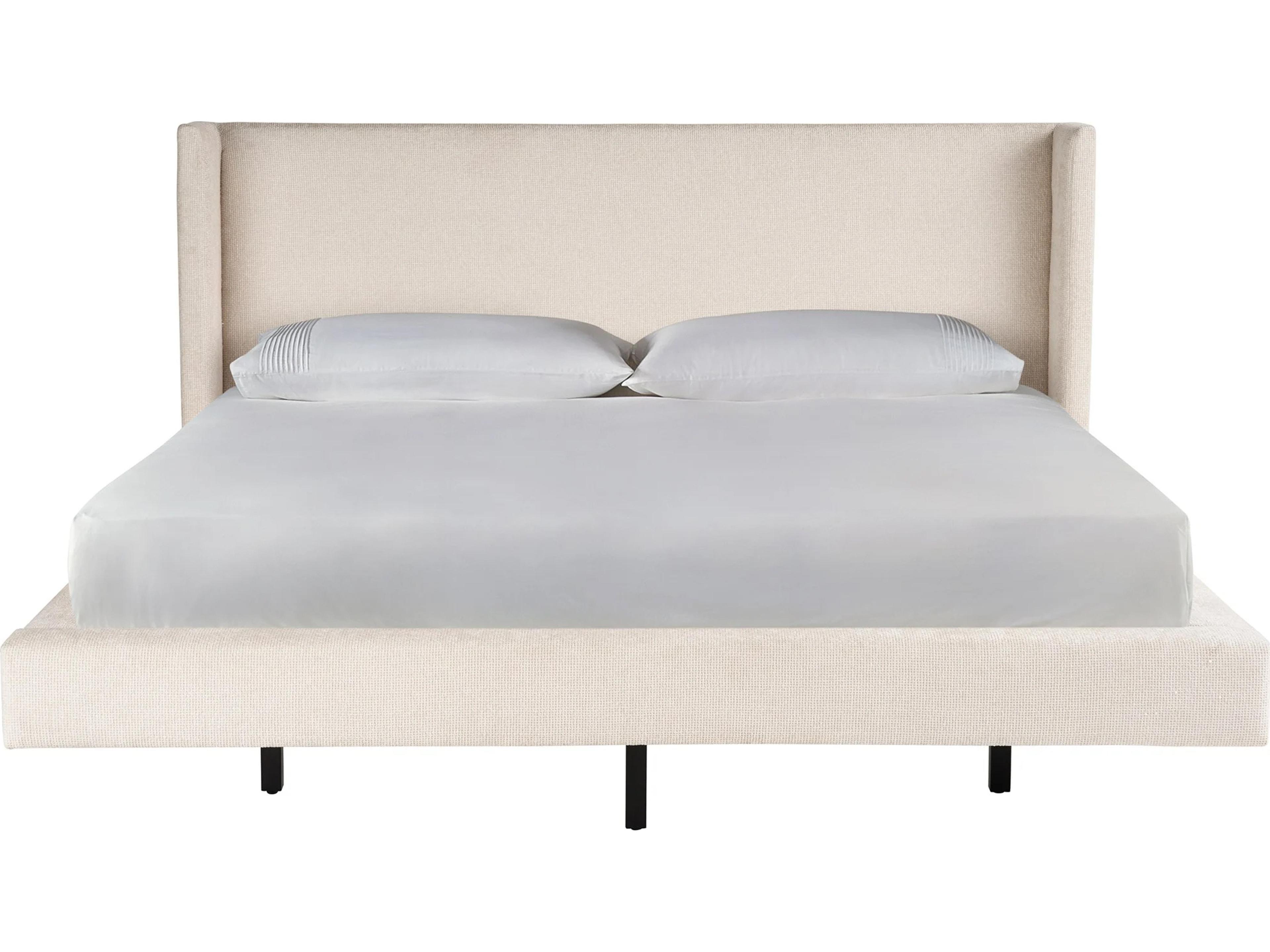 Sainte Ann White Upholstered King Panel Bed