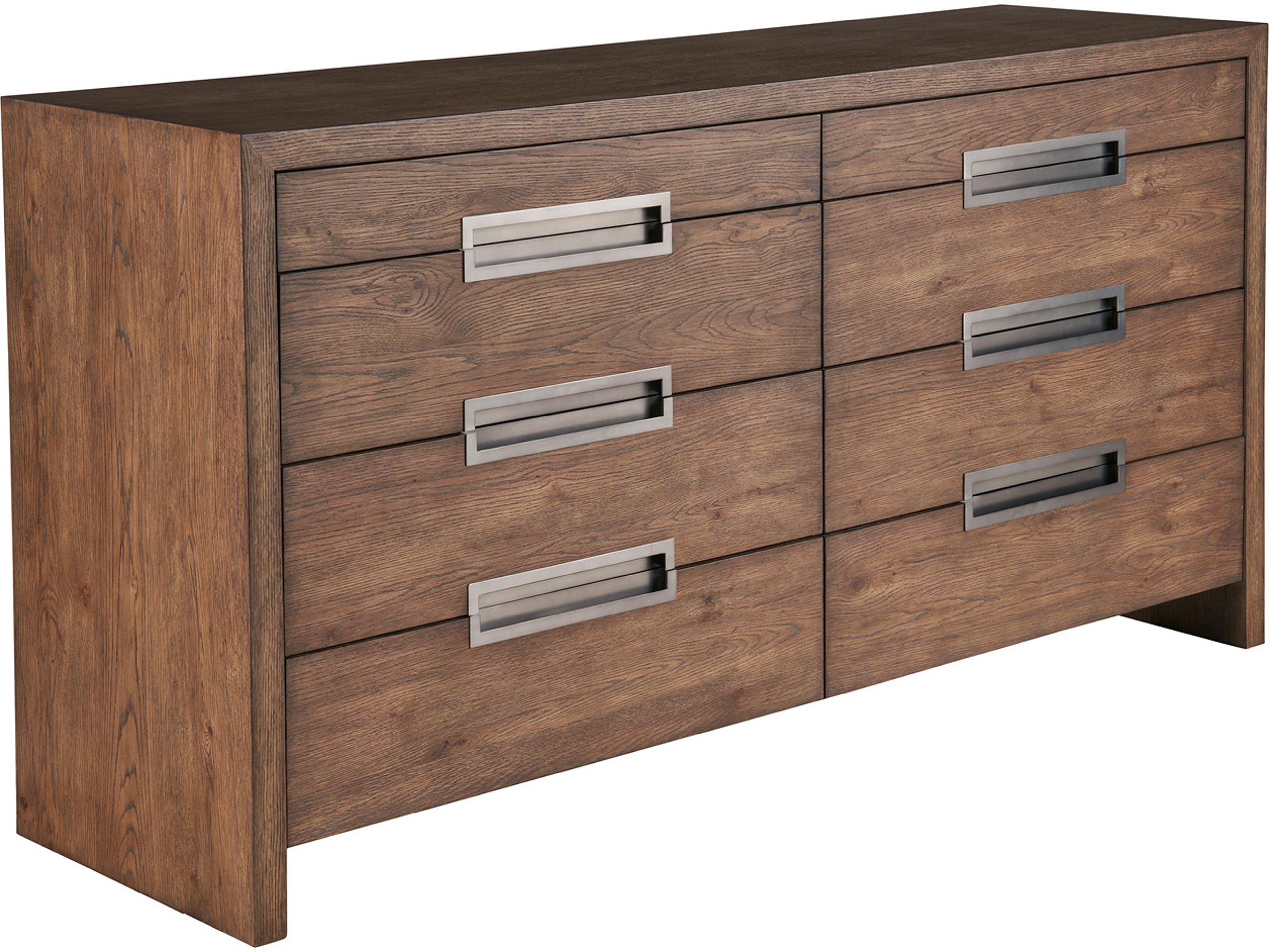 Modern Medium Brown Oak Atlas Drawer Dresser