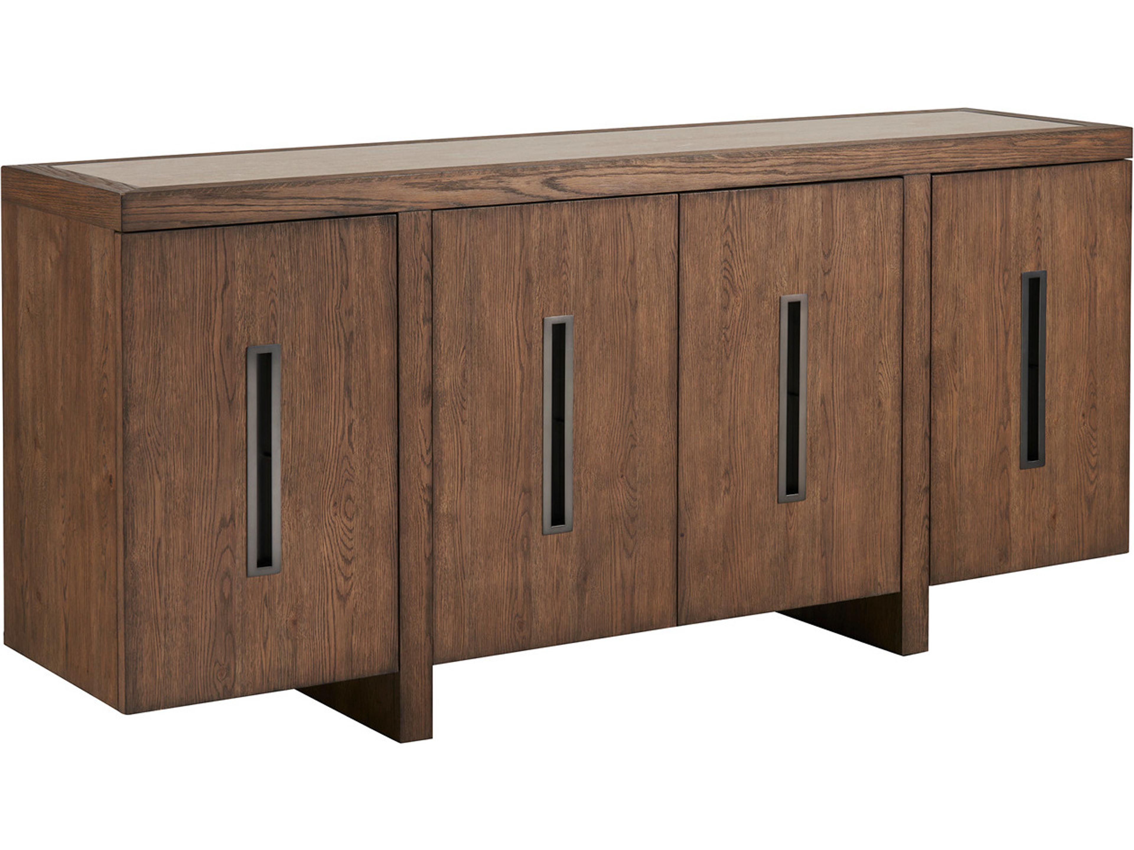 Modern Medium Brown Oak 78" Veda Credenza