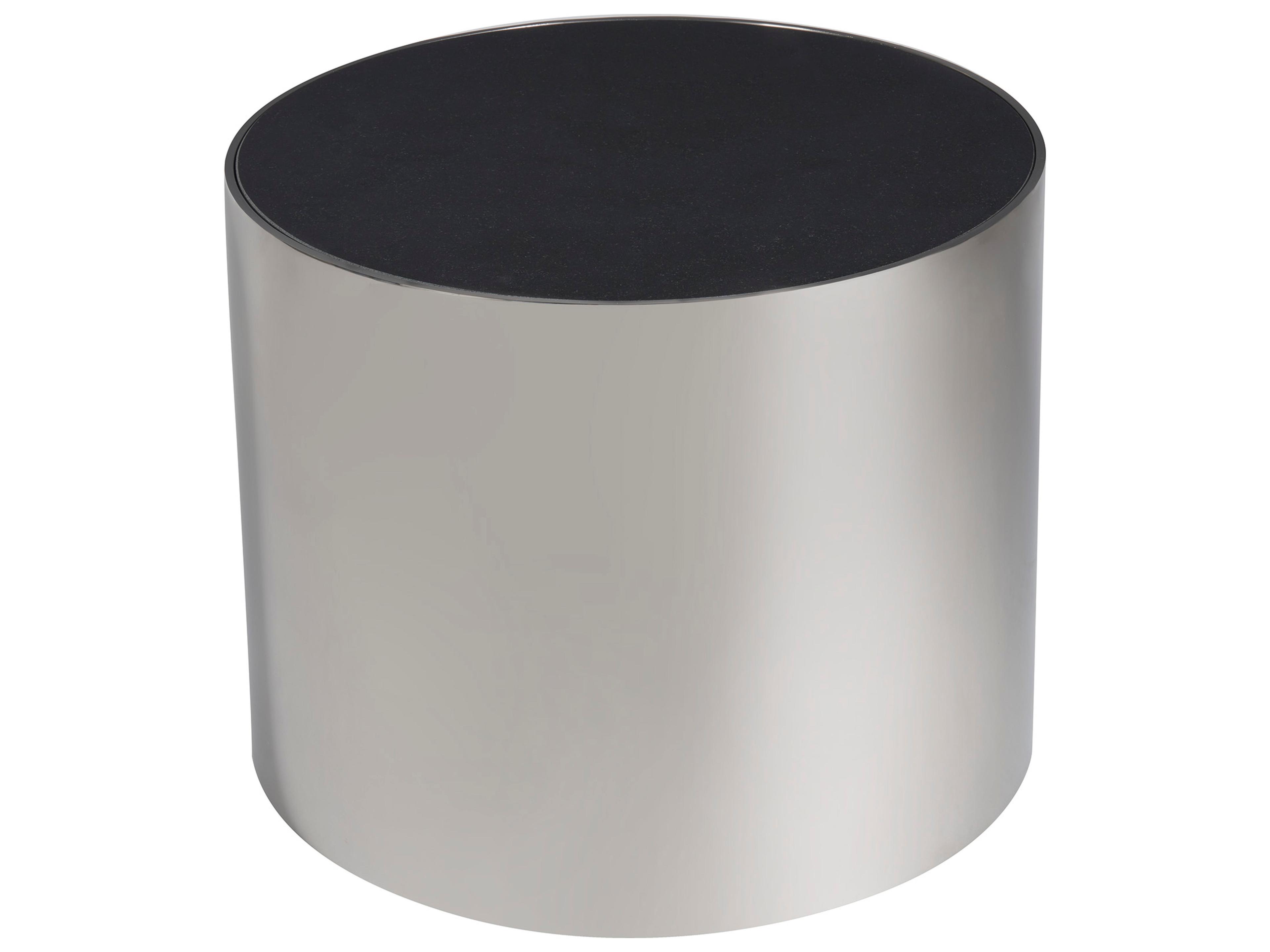 Modern Black Granite/Polished Nickel Revolve Small Nesting Table