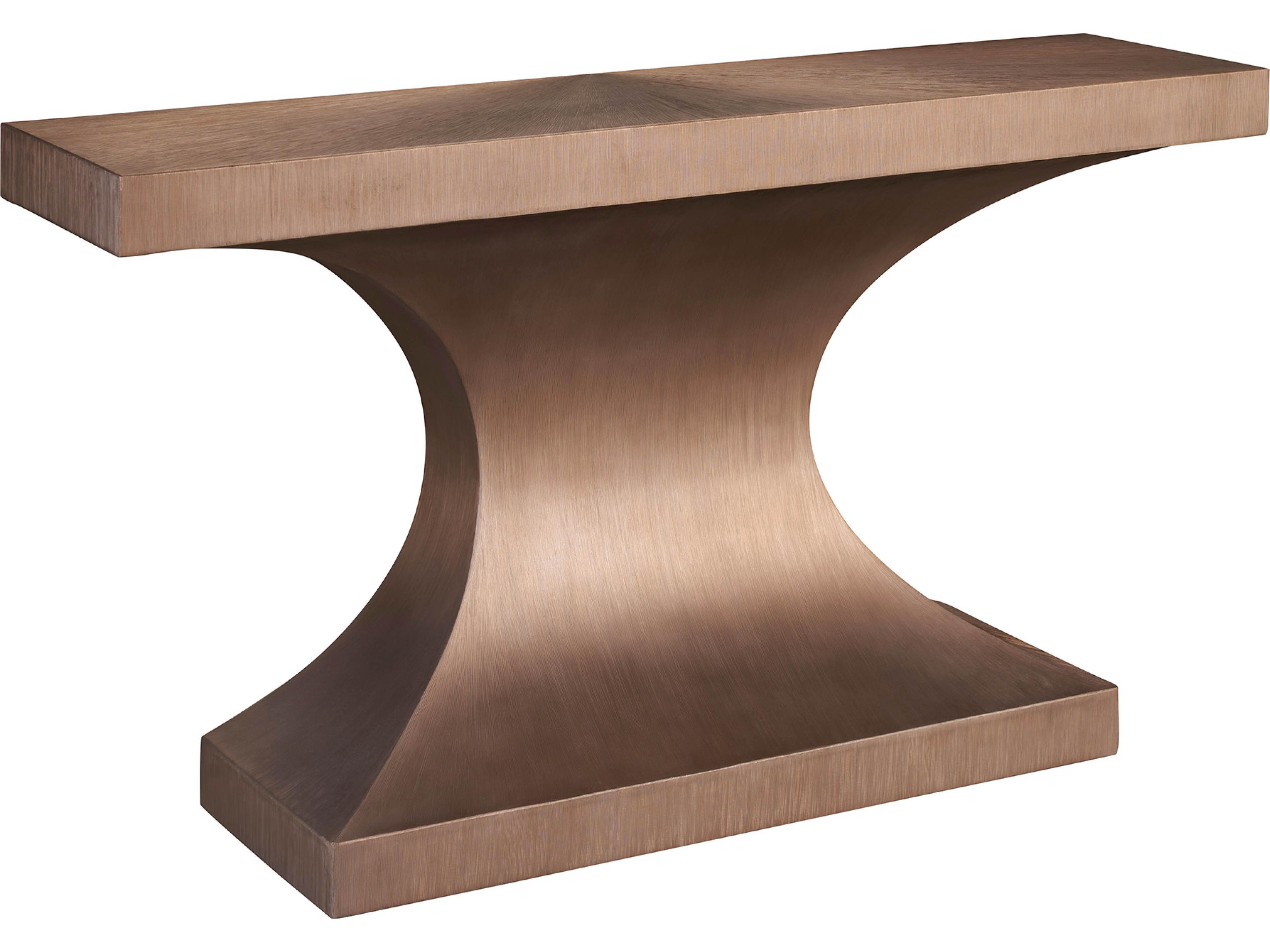 Modern Aged Brass Leander Console Table