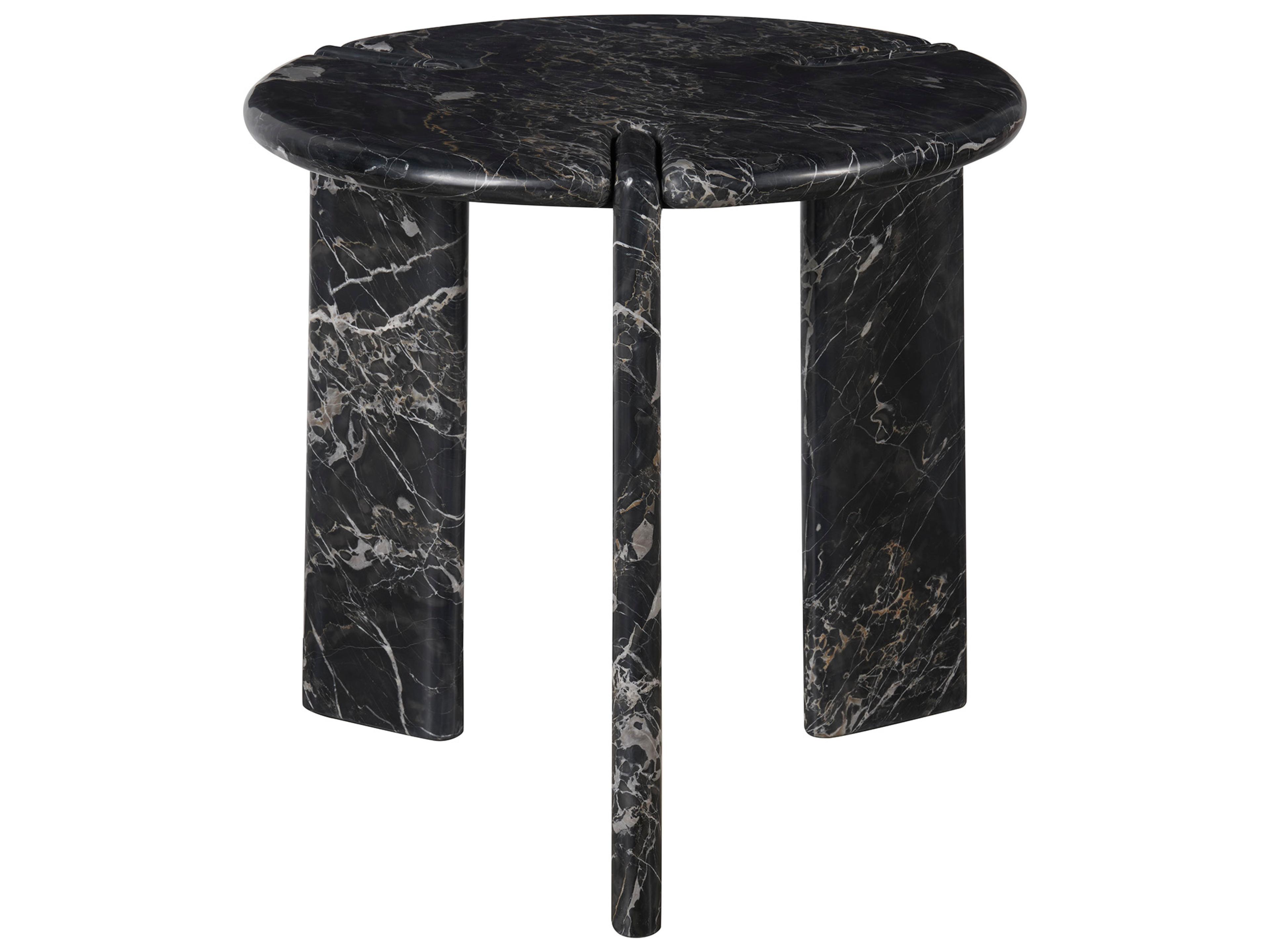 Modern Golden Portoro Marble Magnus End Table