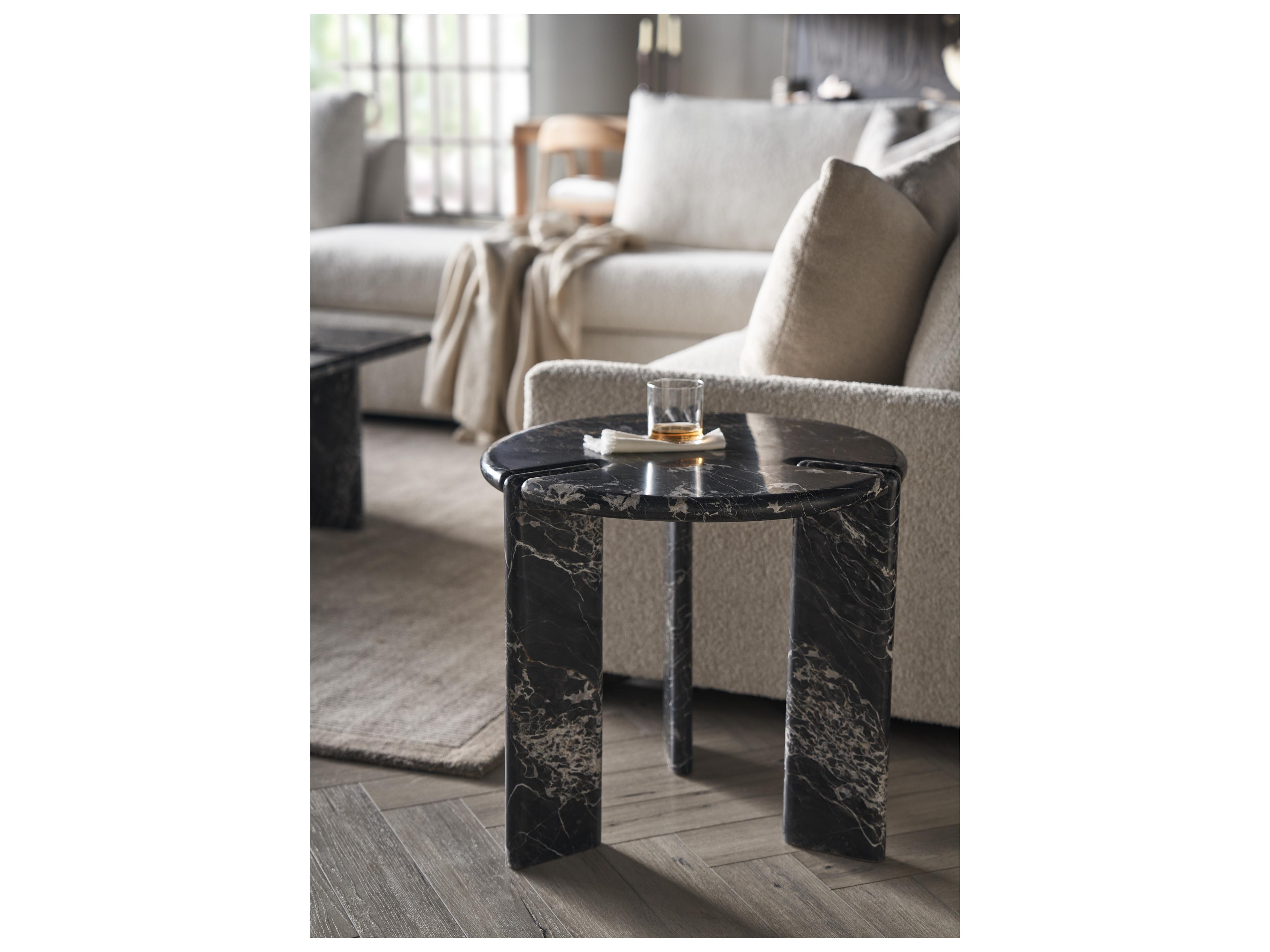 Universal Furniture Modern Golden Portoro Marble Magnus End Table