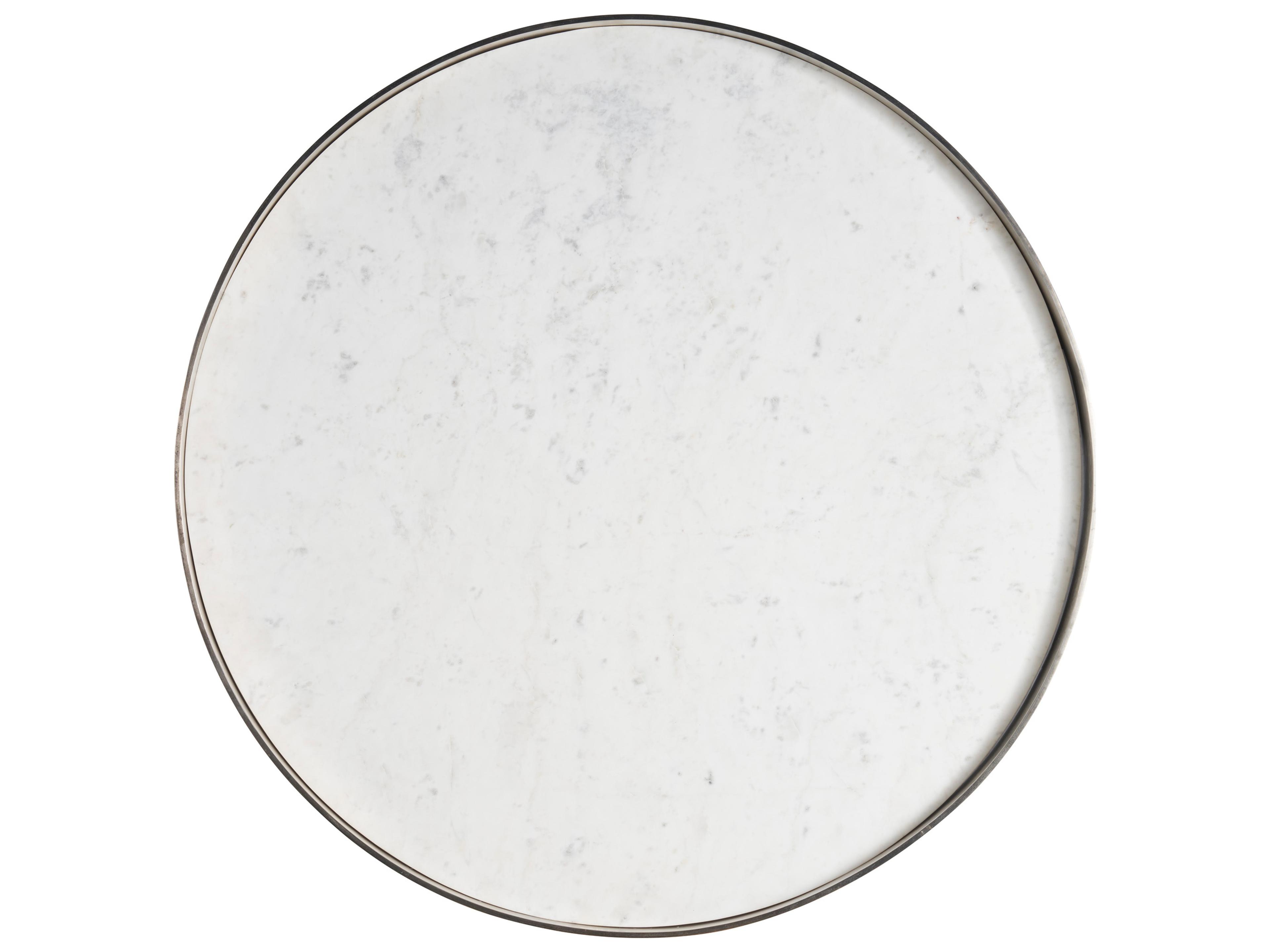 Universal Furniture Modern White Banswara/Antique Nickel 38" Aspen Cocktail Table