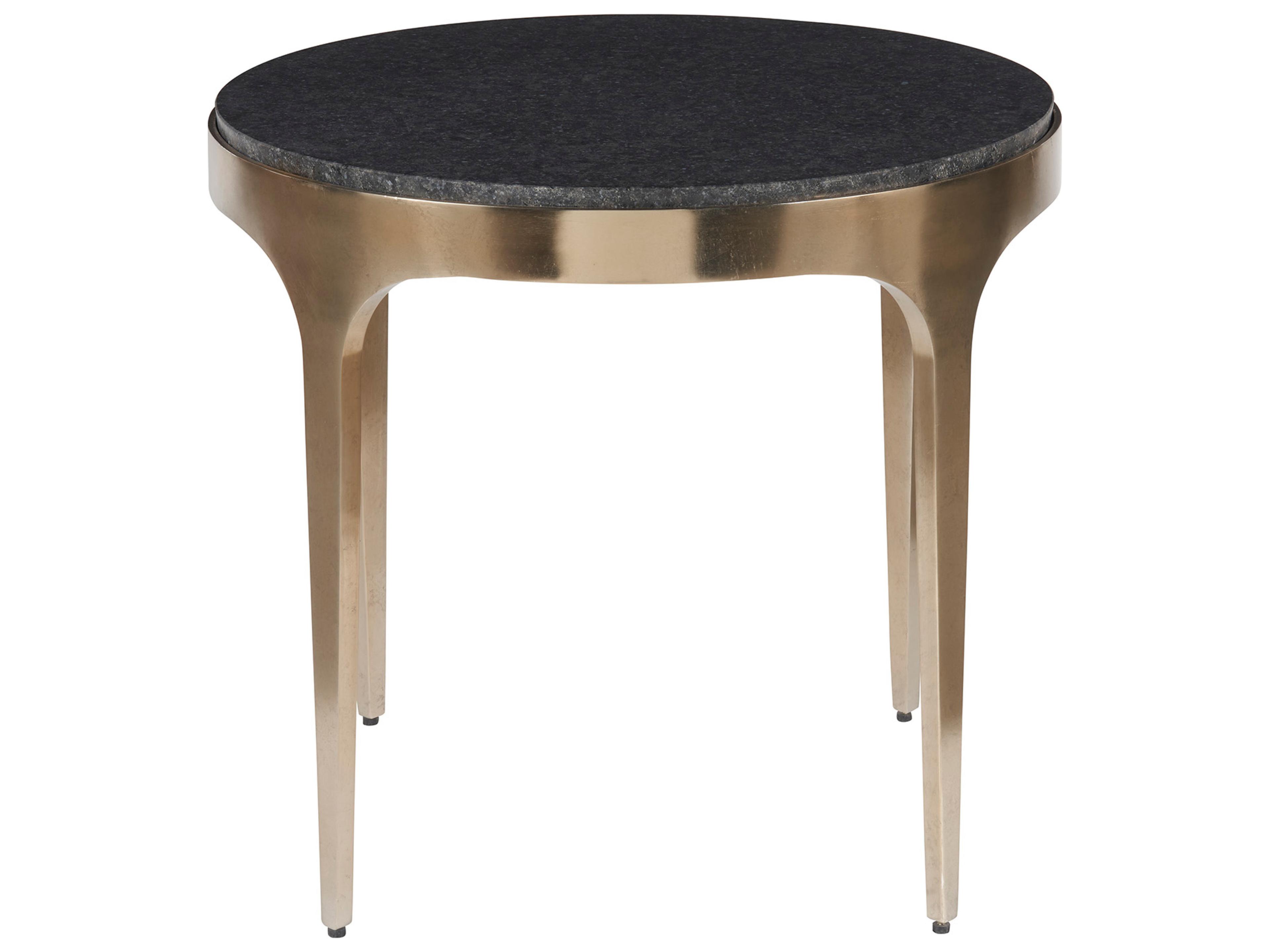 Universal Furniture Modern Black Granite/Antique Champagne Scarlett End Table