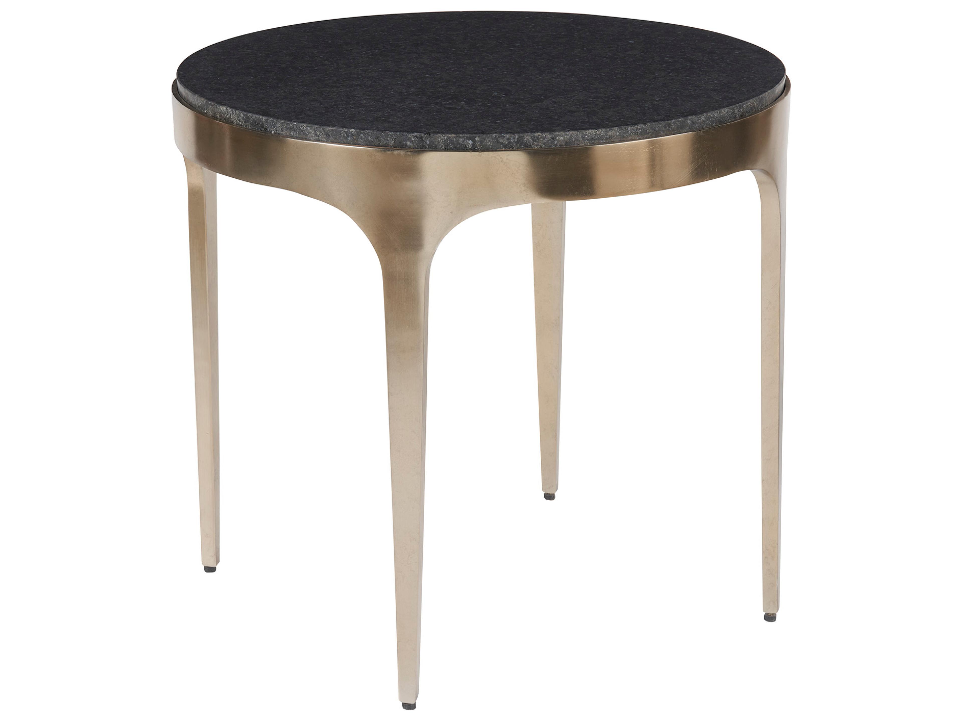 Modern Black Granite/Antique Champagne Scarlett End Table