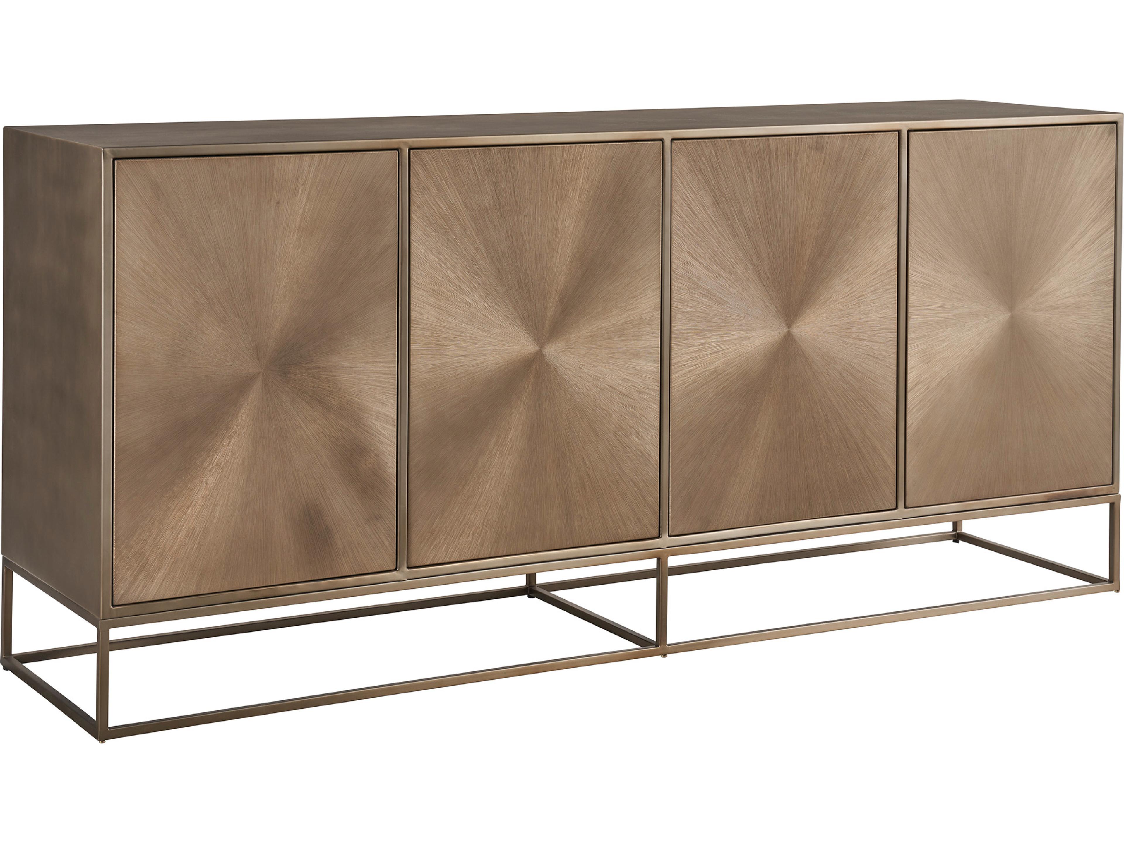Modern Aged Brass 76" Fusion Credenza