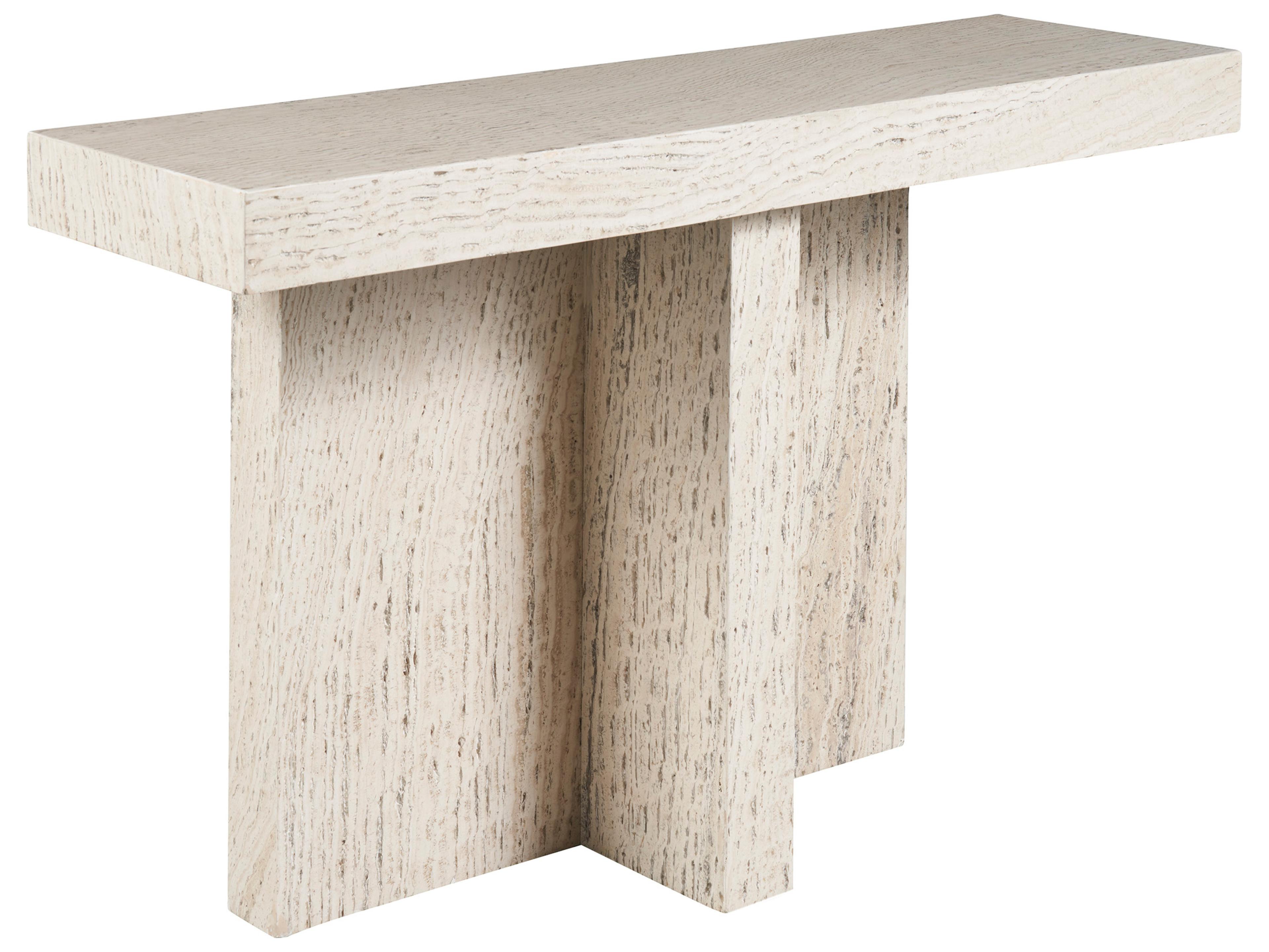 Modern White Travertine Daxton Console Table