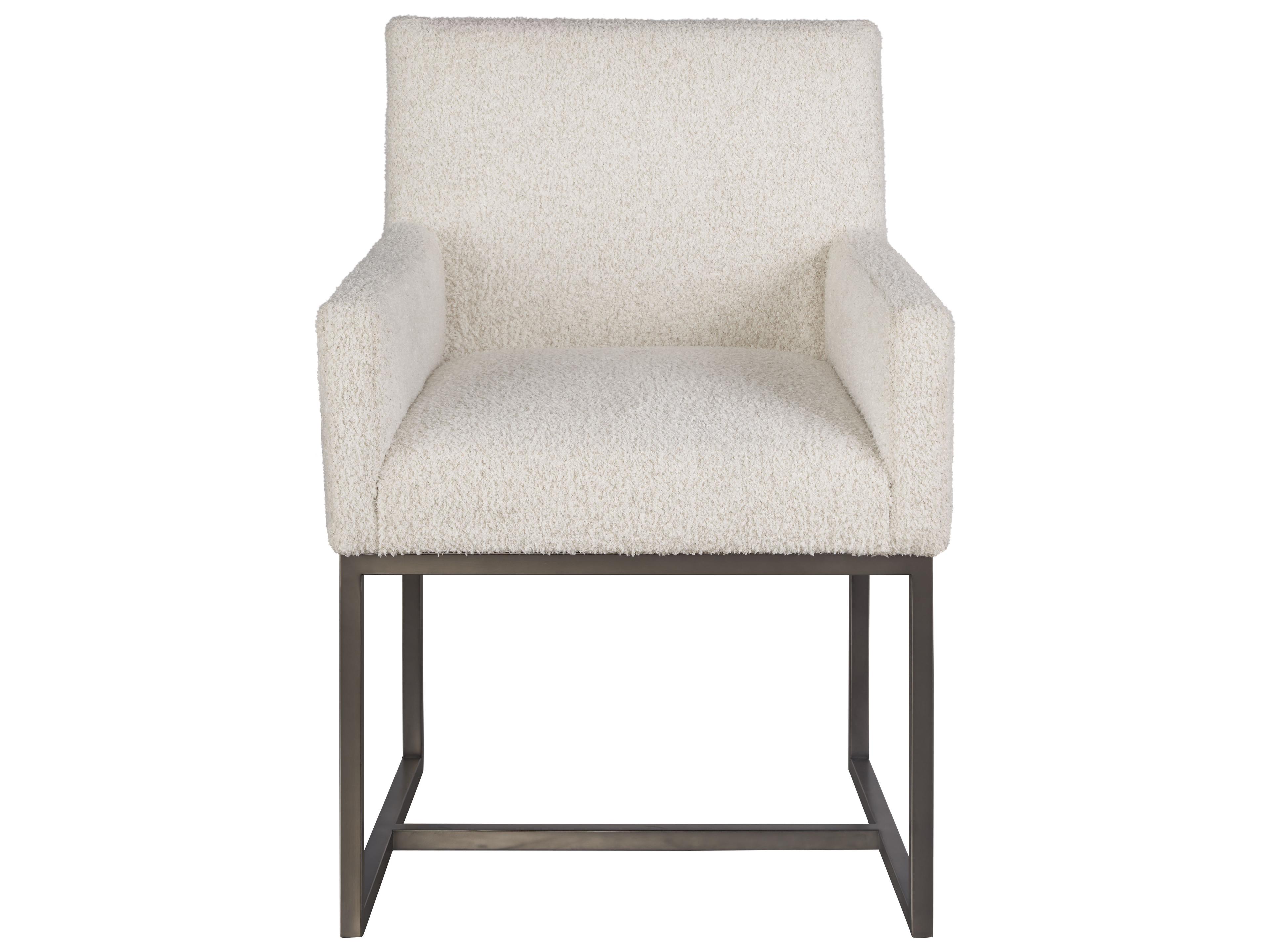 Universal Furniture Arivin White Upholstered Arm Dining Chair