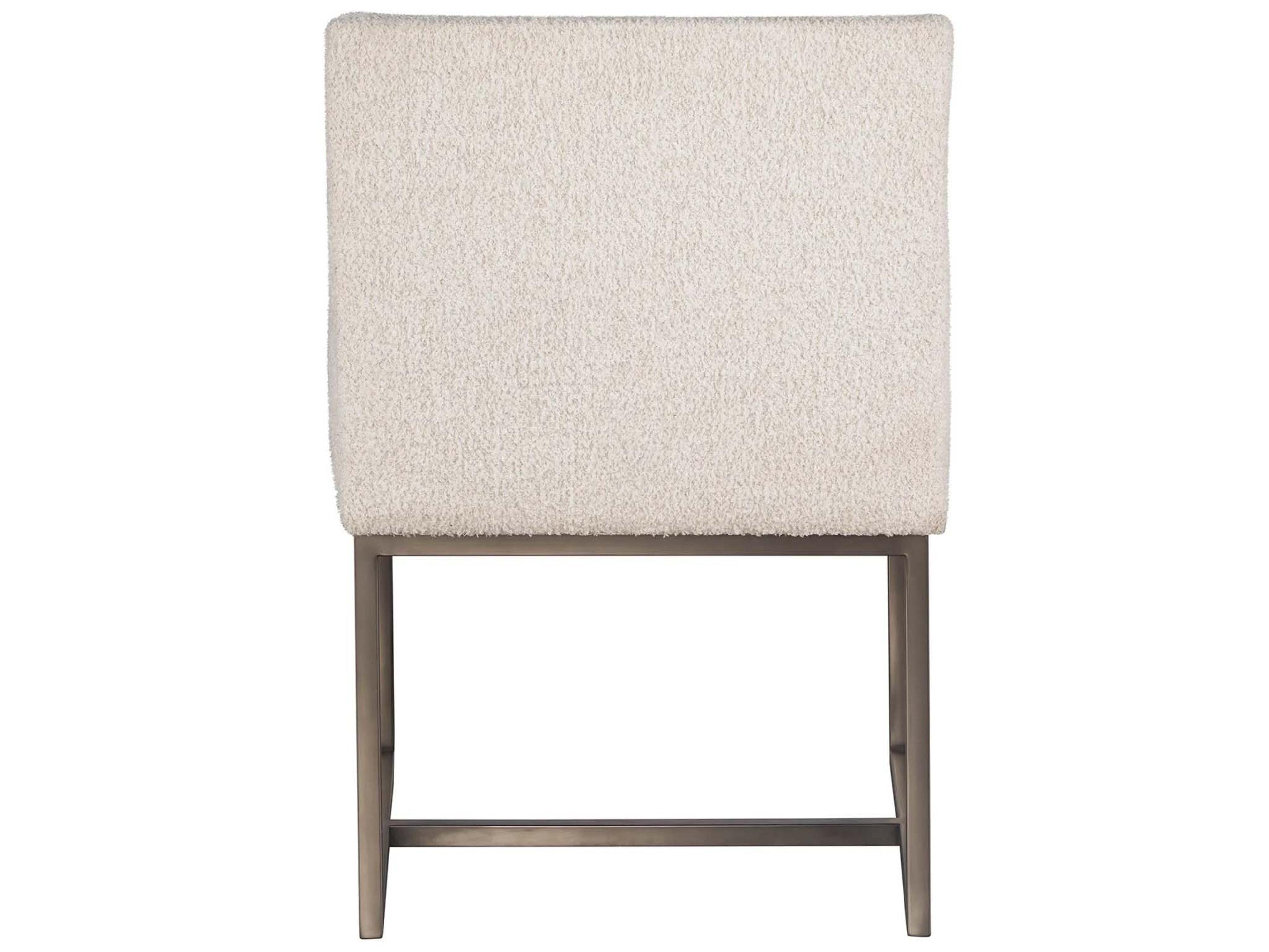 Universal Furniture Arivin White Upholstered Arm Dining Chair