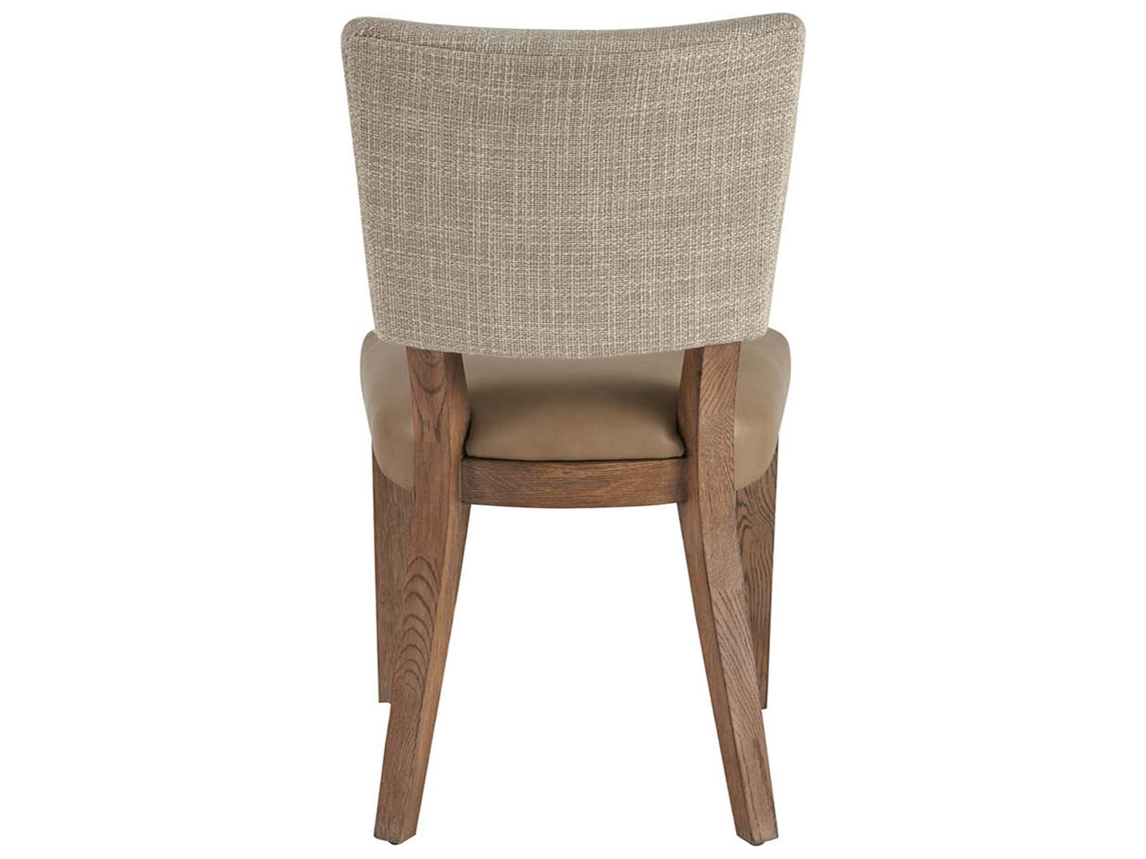Universal Furniture Griffith Park Oak Wood Brown Leather Armless Dining Chair
