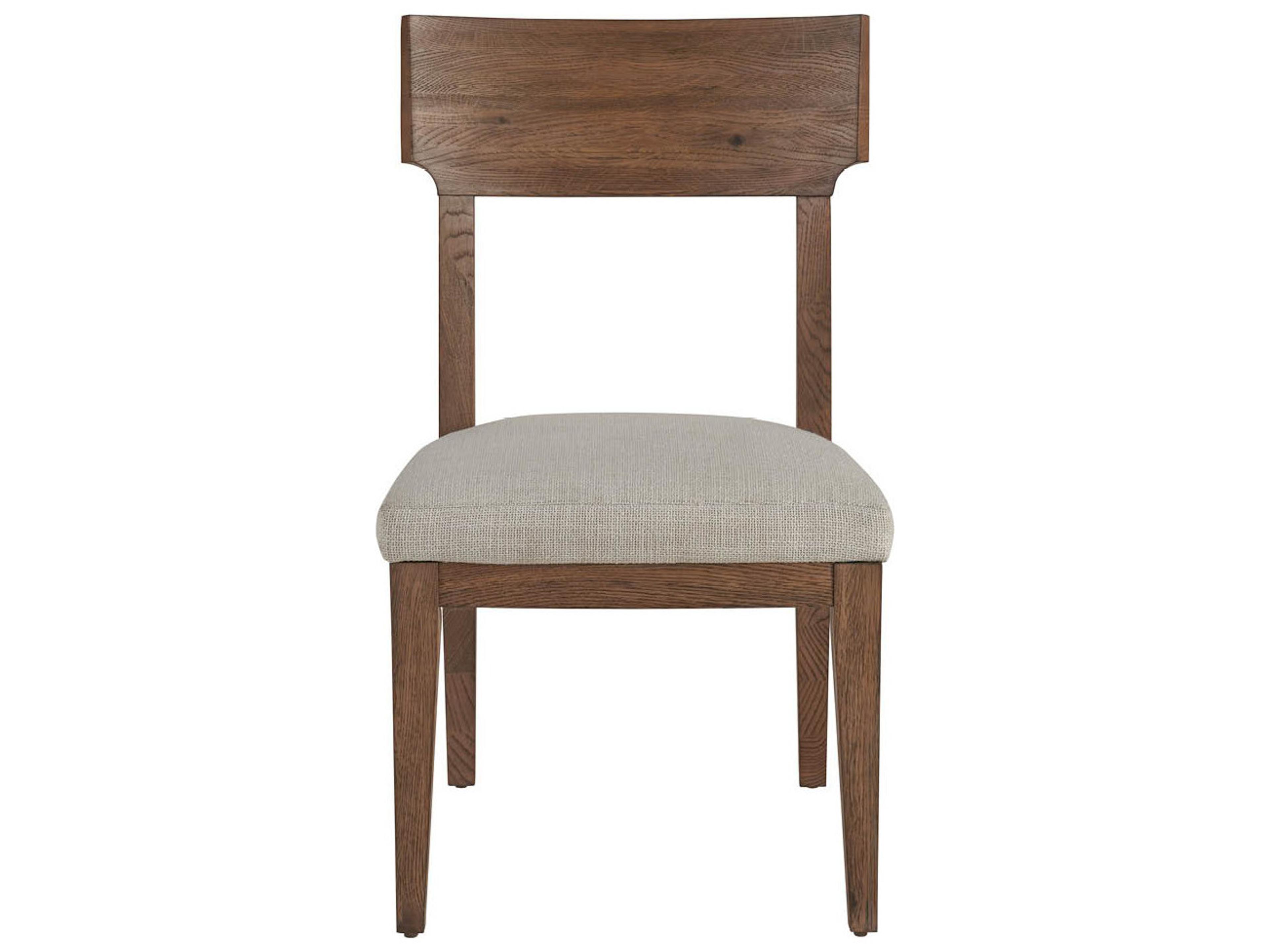 Universal Furniture Griffith Park Oak Wood Brown Upholstered Armless Dining Chair