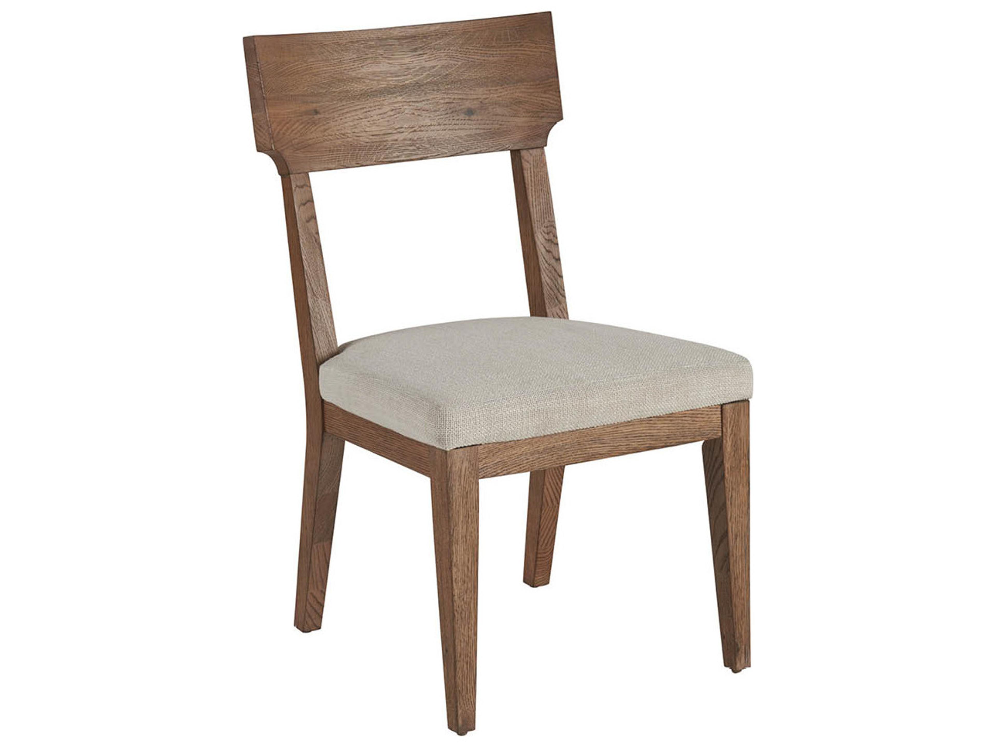 Griffith Park Oak Wood Brown Upholstered Armless Dining Chair