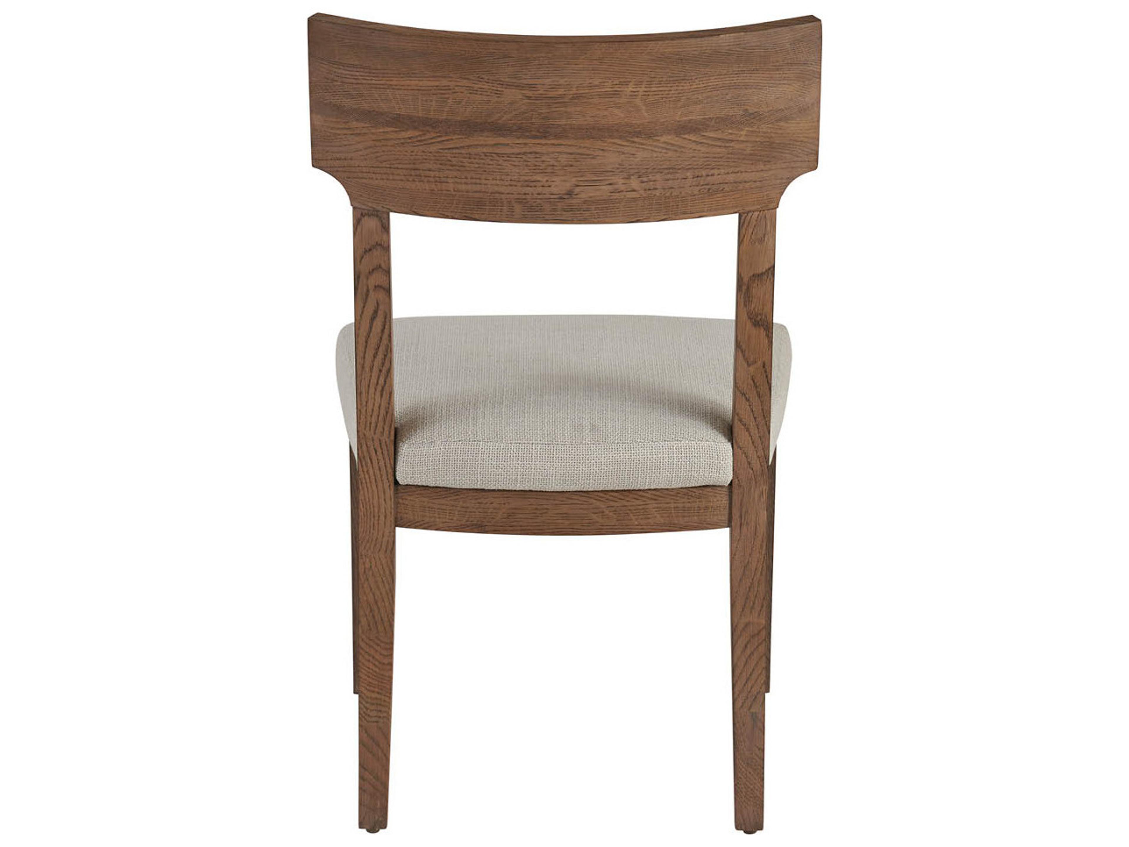 Universal Furniture Griffith Park Oak Wood Brown Upholstered Armless Dining Chair