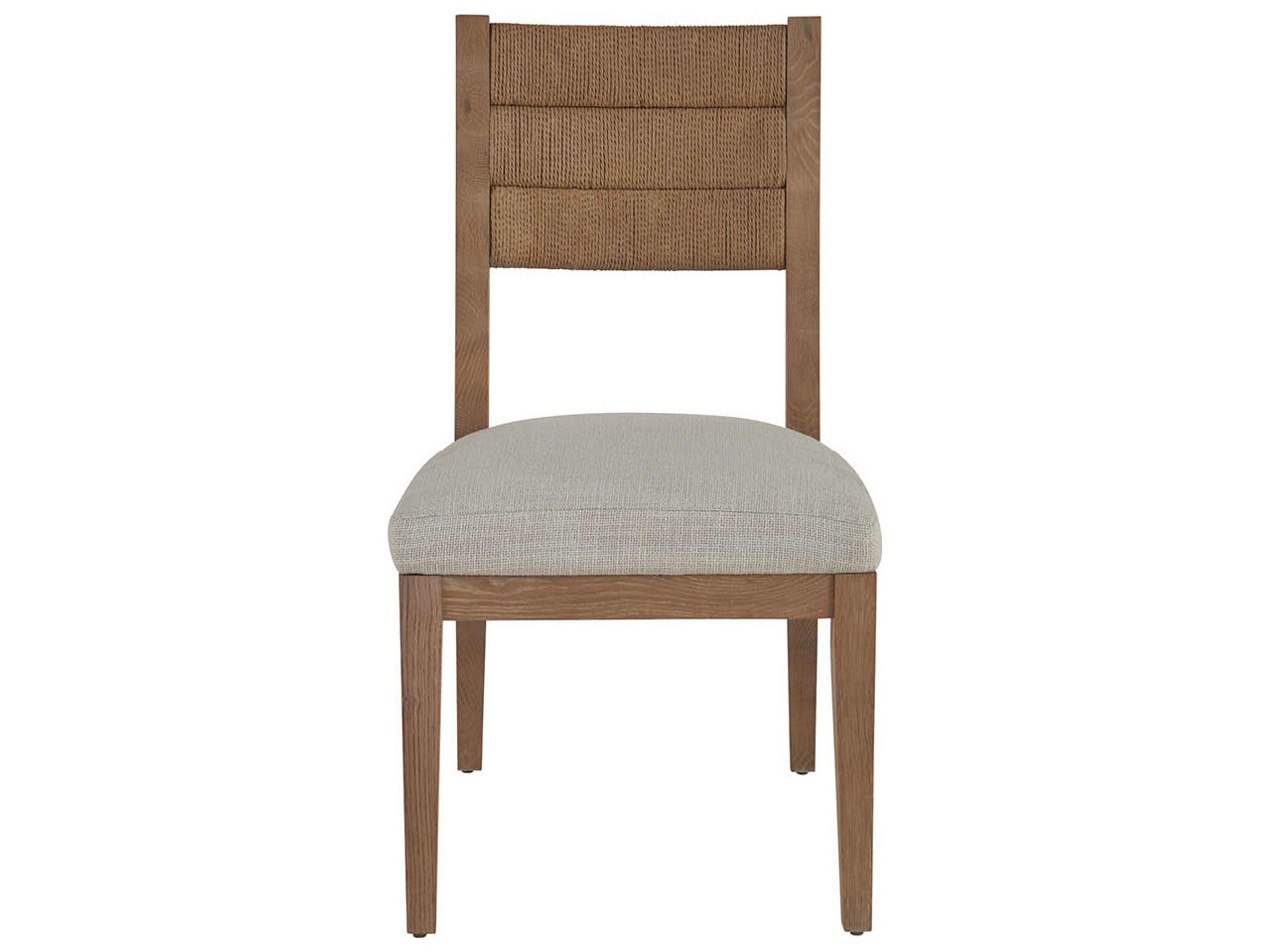 Universal Furniture Griffith Park Oak Wood Natural Upholstered Armless Dining Chair