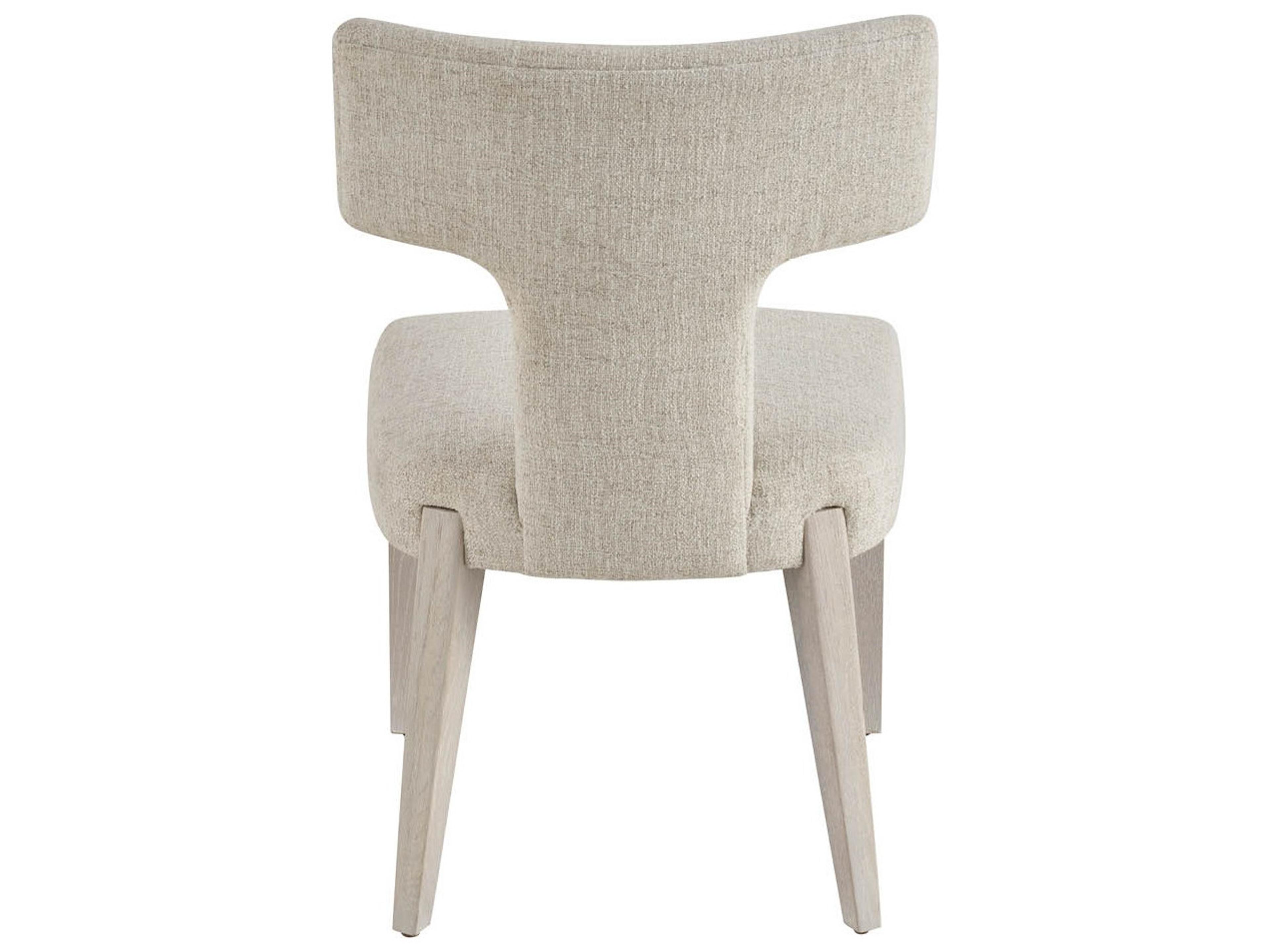 Universal Furniture Avaline Oak Wood White Upholstered Armless Dining Chair
