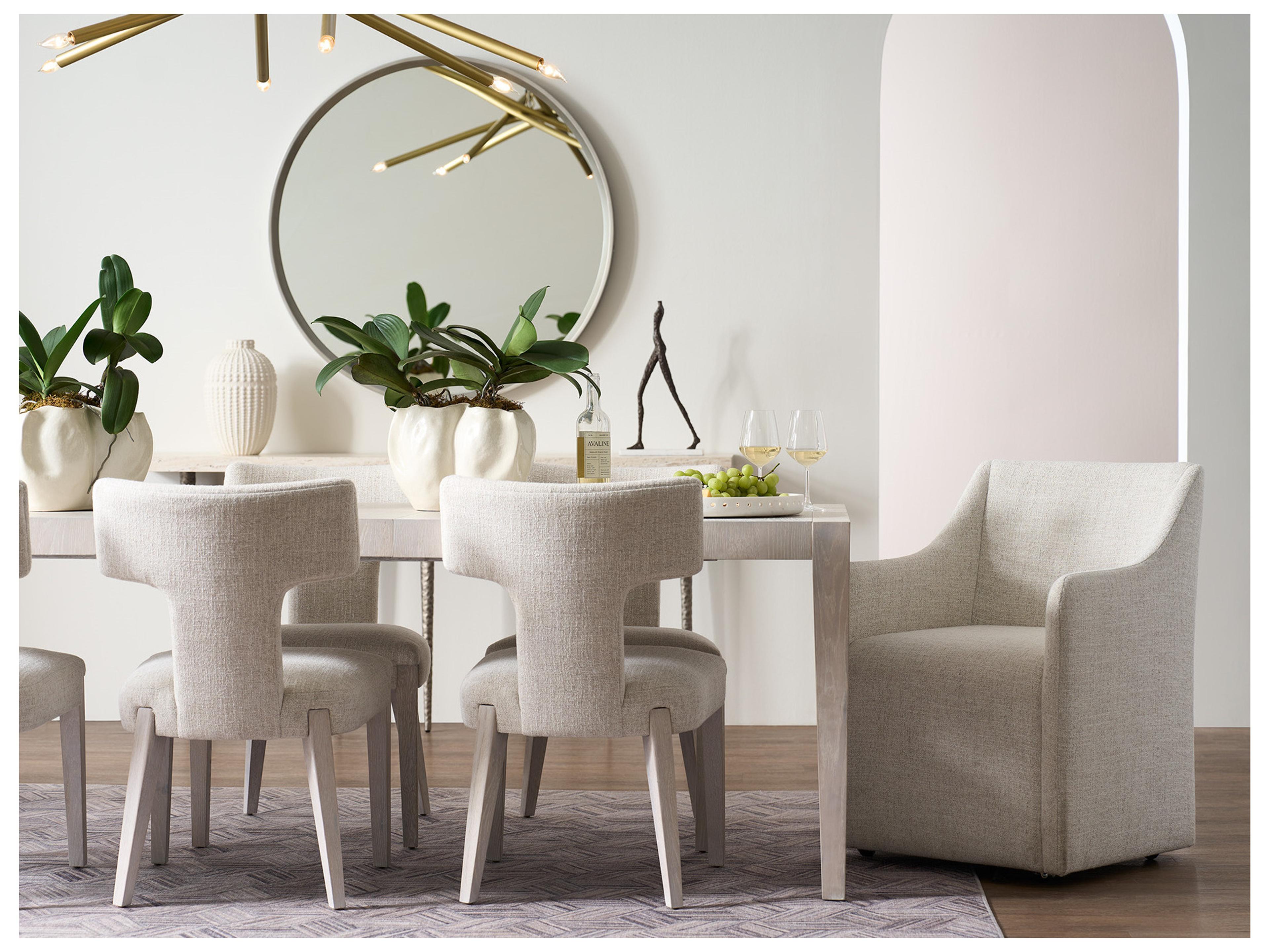 Universal Furniture Avaline White Upholstered Arm Dining Chair