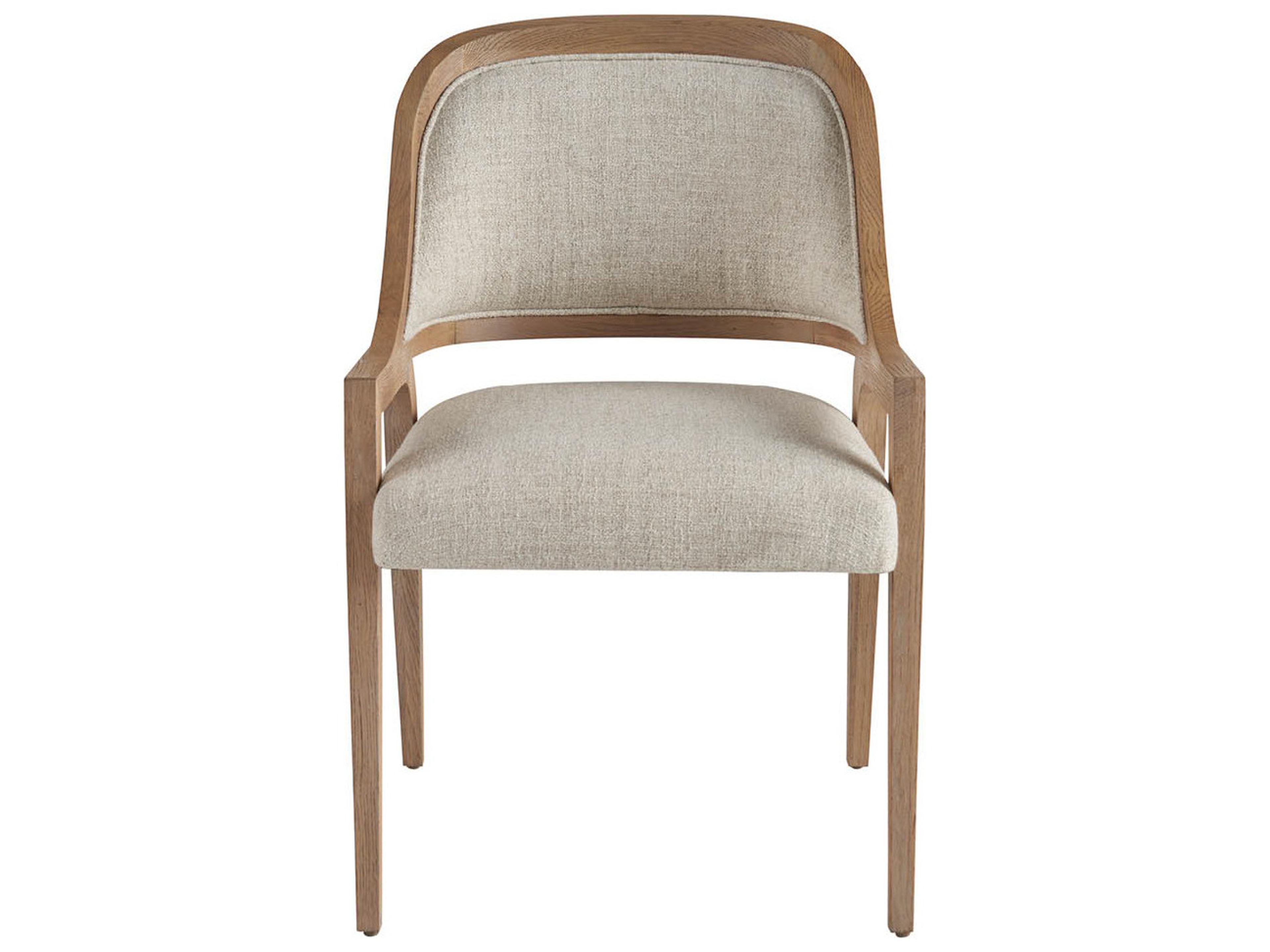 Universal Furniture Avaline Oak Wood Natural Upholstered Arm Dining Chair