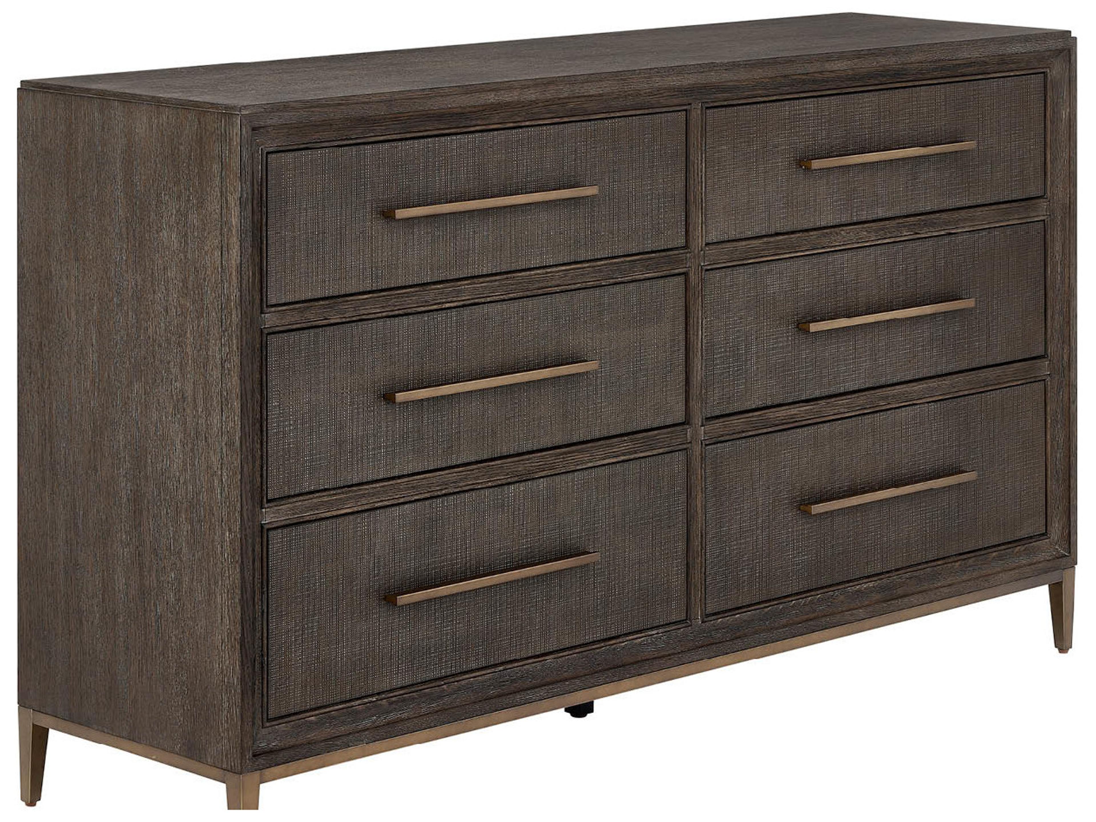 Montclair 6-Drawers Brown Double Dresser