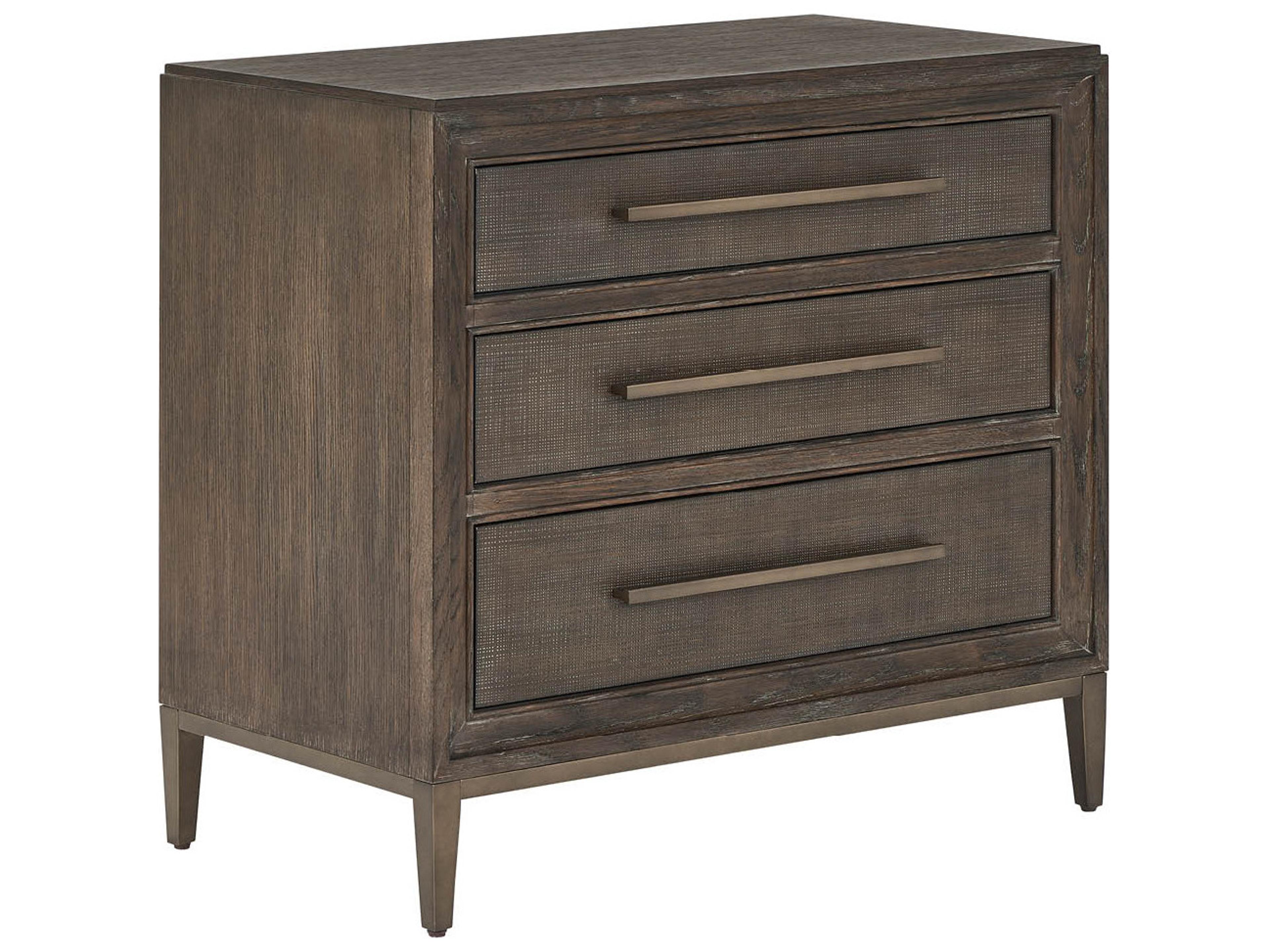 Montclair 3-Drawers Brown Nightstand