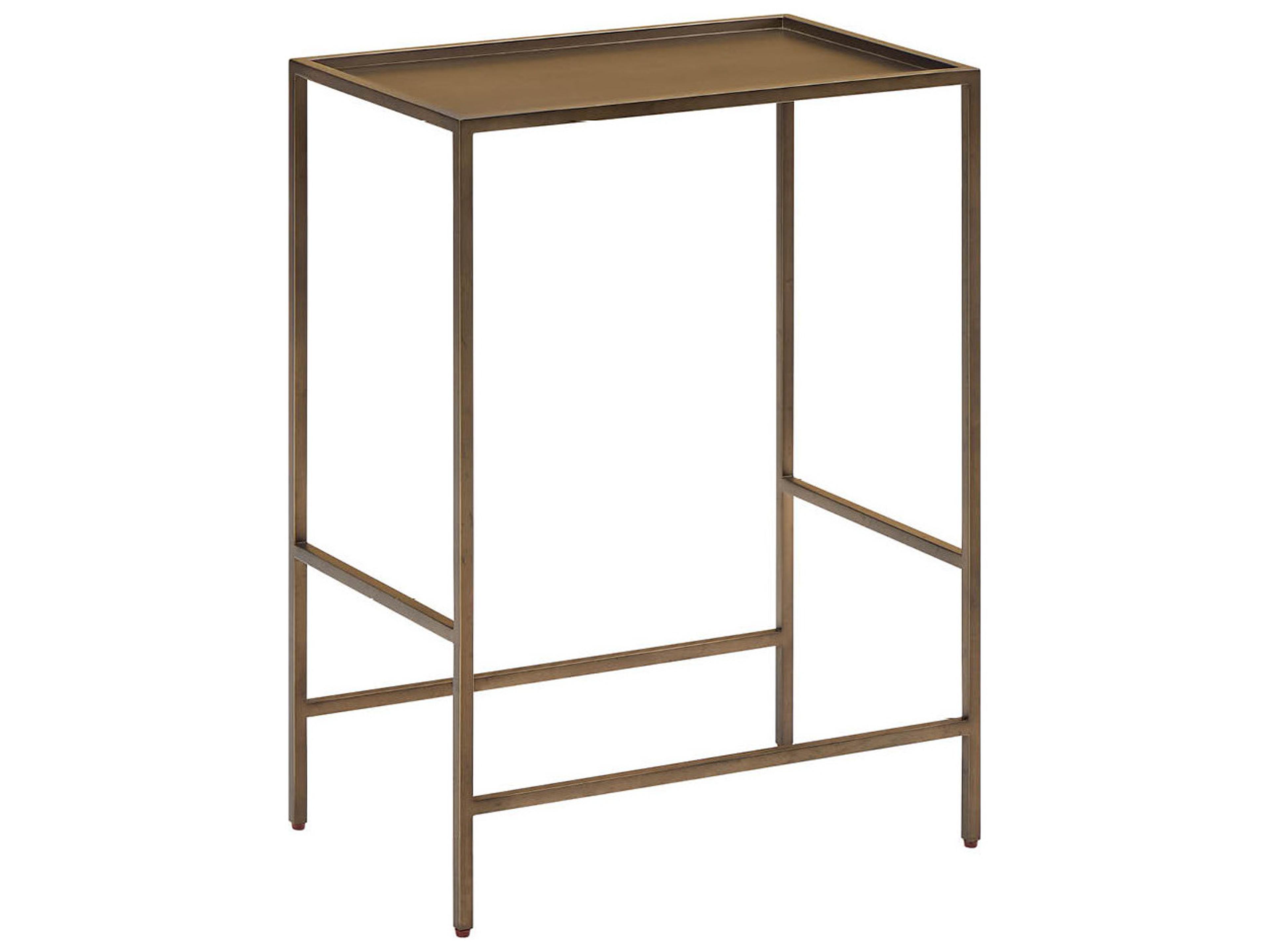 Montclair Rectangular Metal Smioked Gold End Table