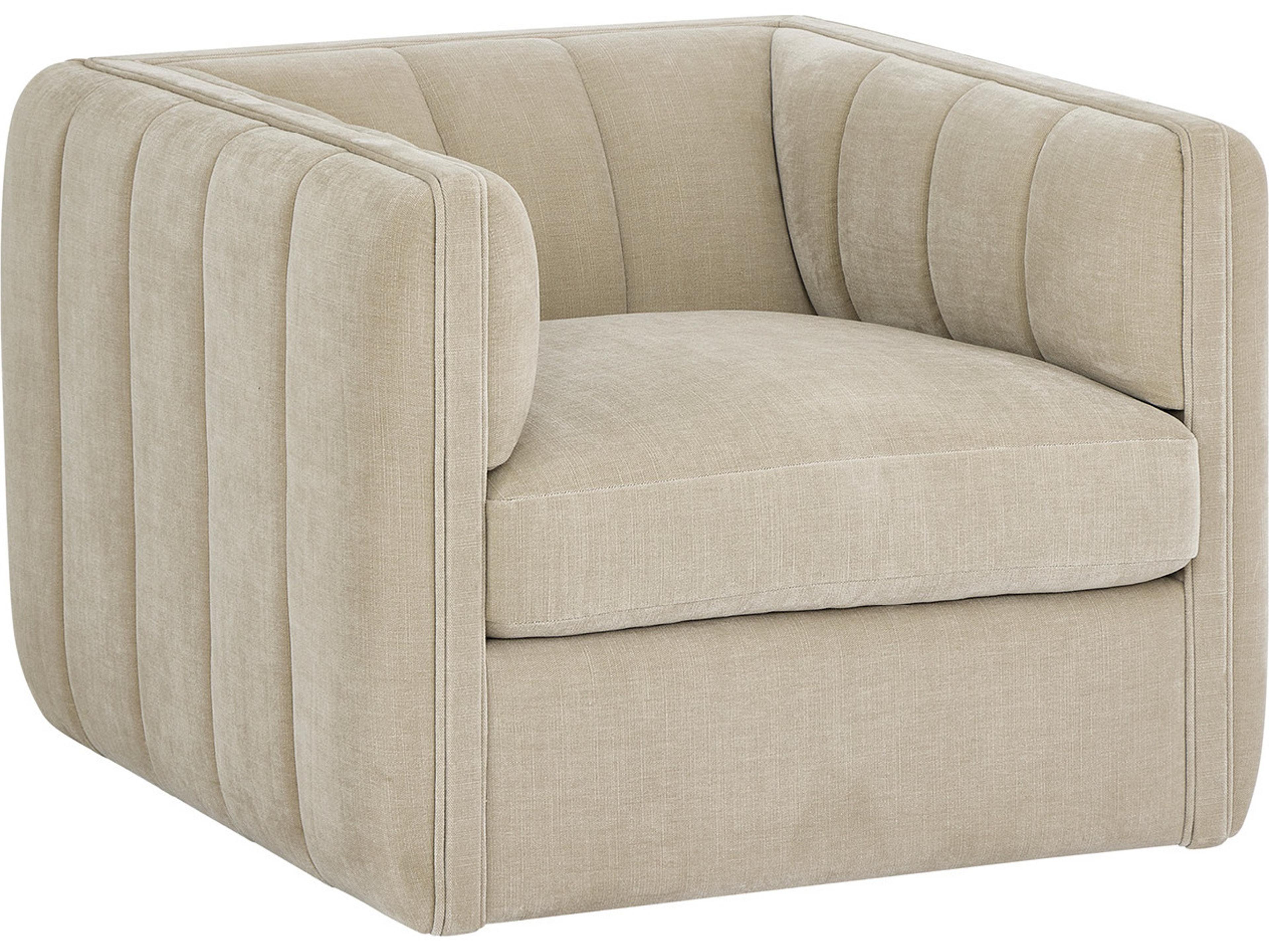 Vesta Swivel Beige Accent Chair