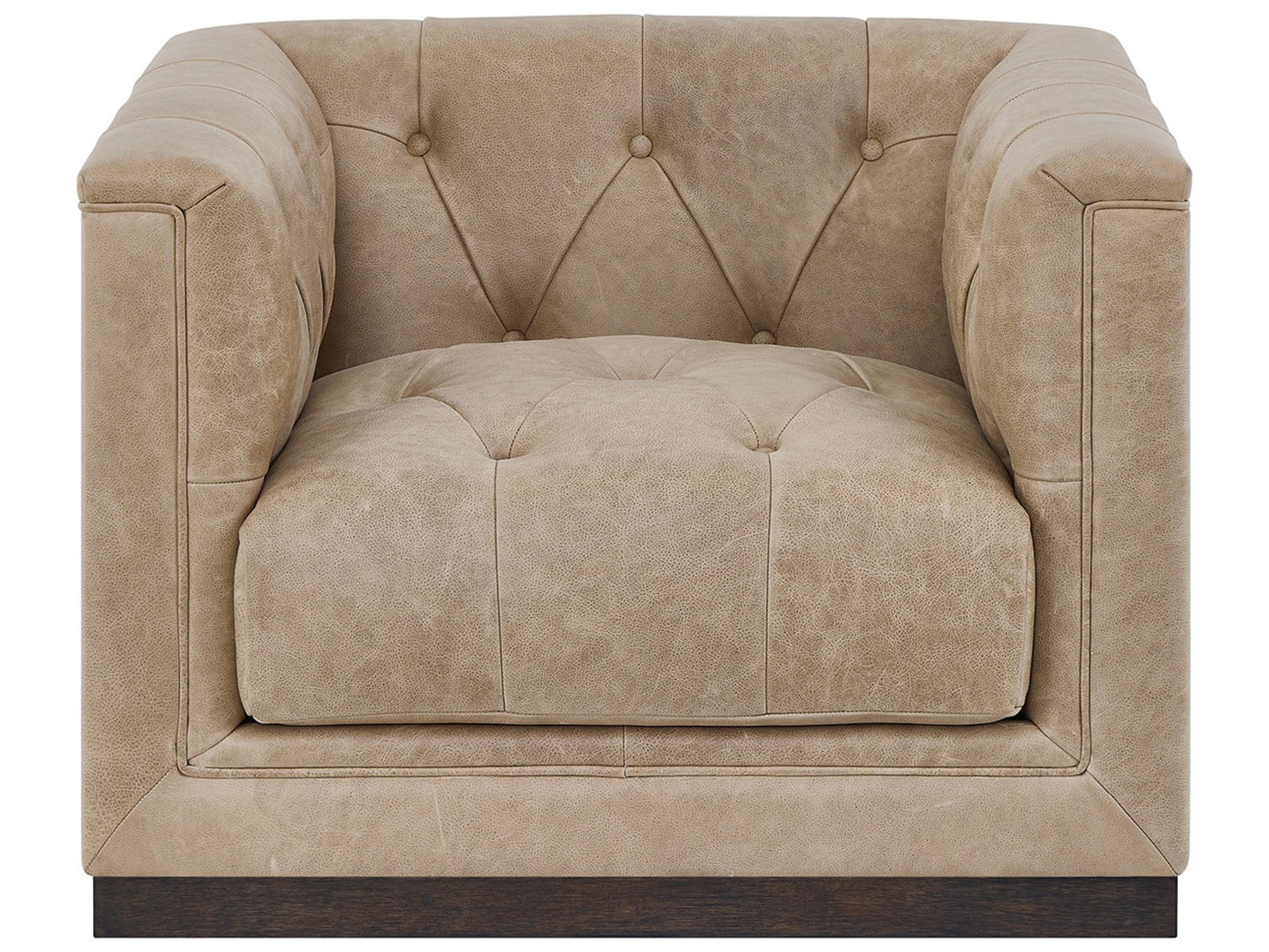 Universal Furniture Quinn Swivel Tan Leather Club Chair