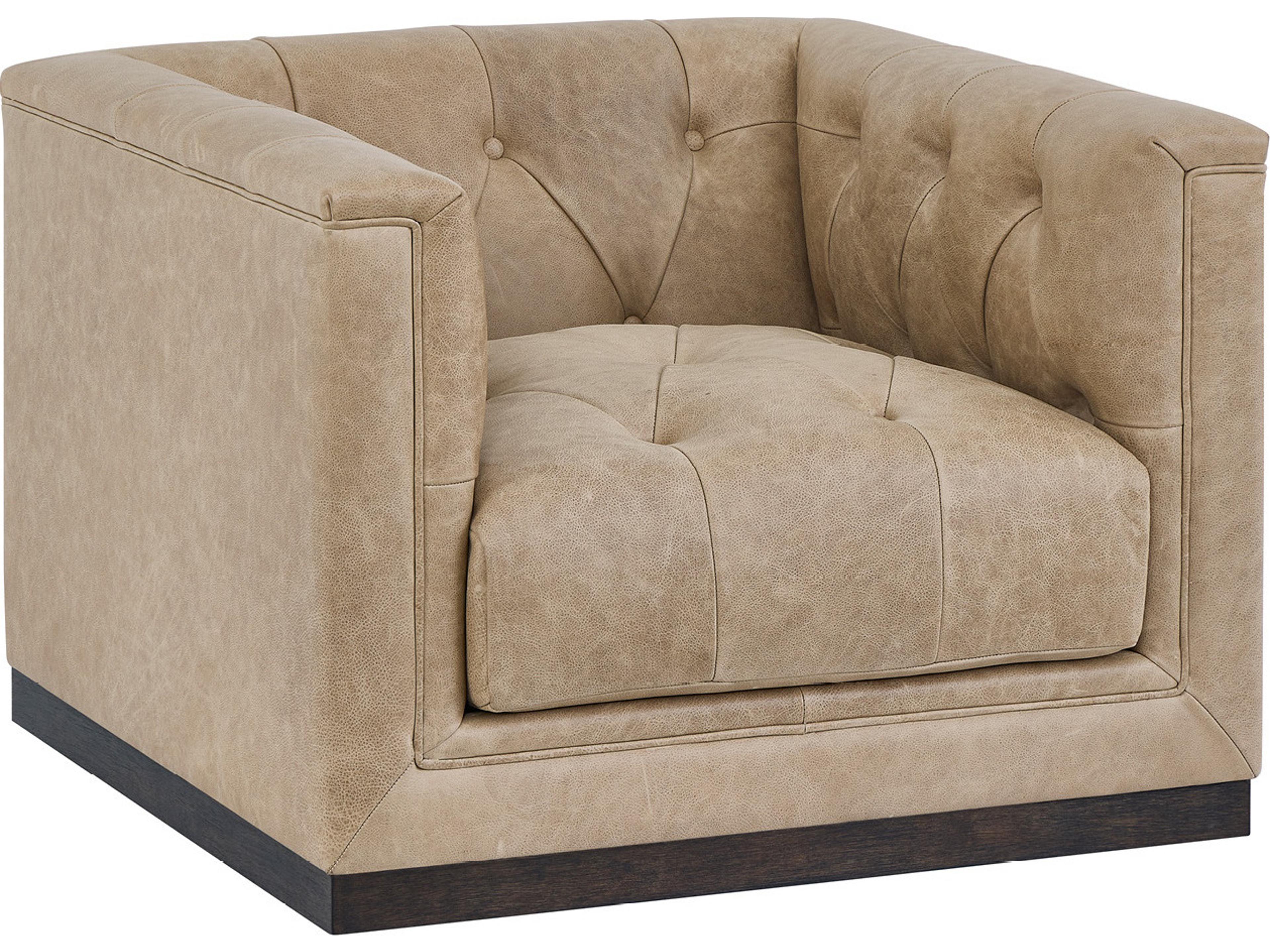 Quinn Swivel Tan Leather Club Chair