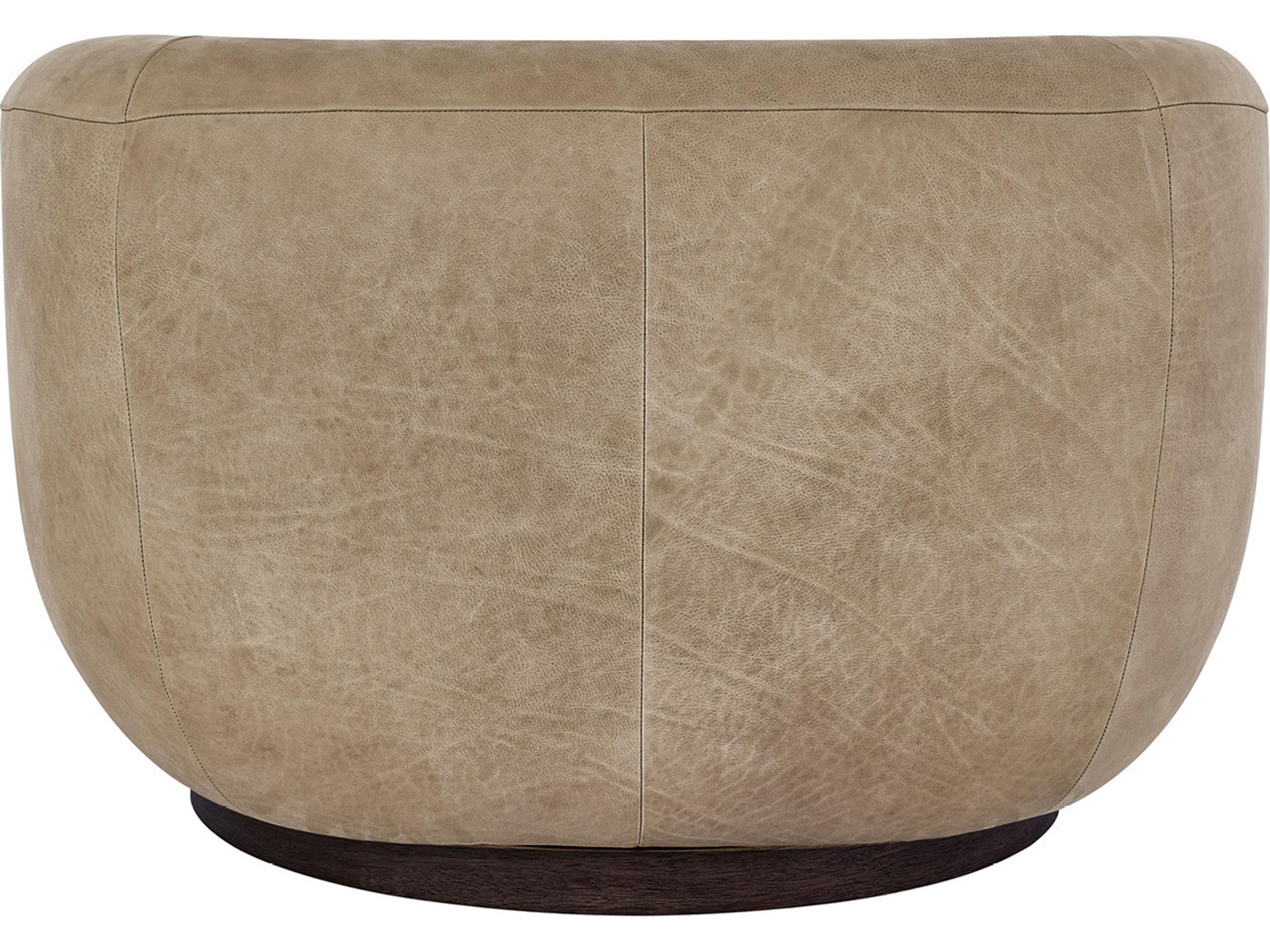 Universal Furniture Fitz Swivel Tan Leather Club Chair