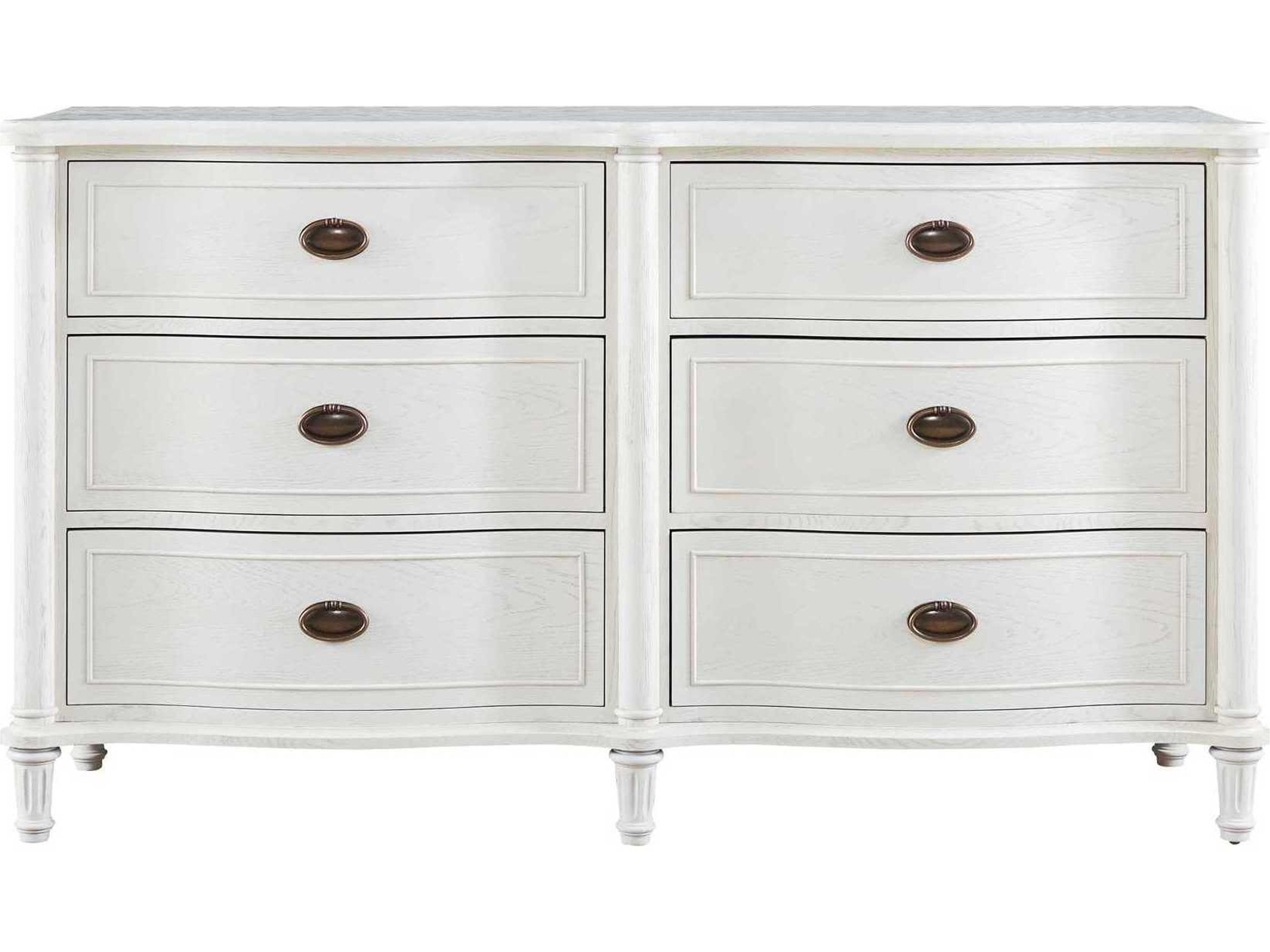 Amity 6-Drawer Dresser in Cotton White Finish