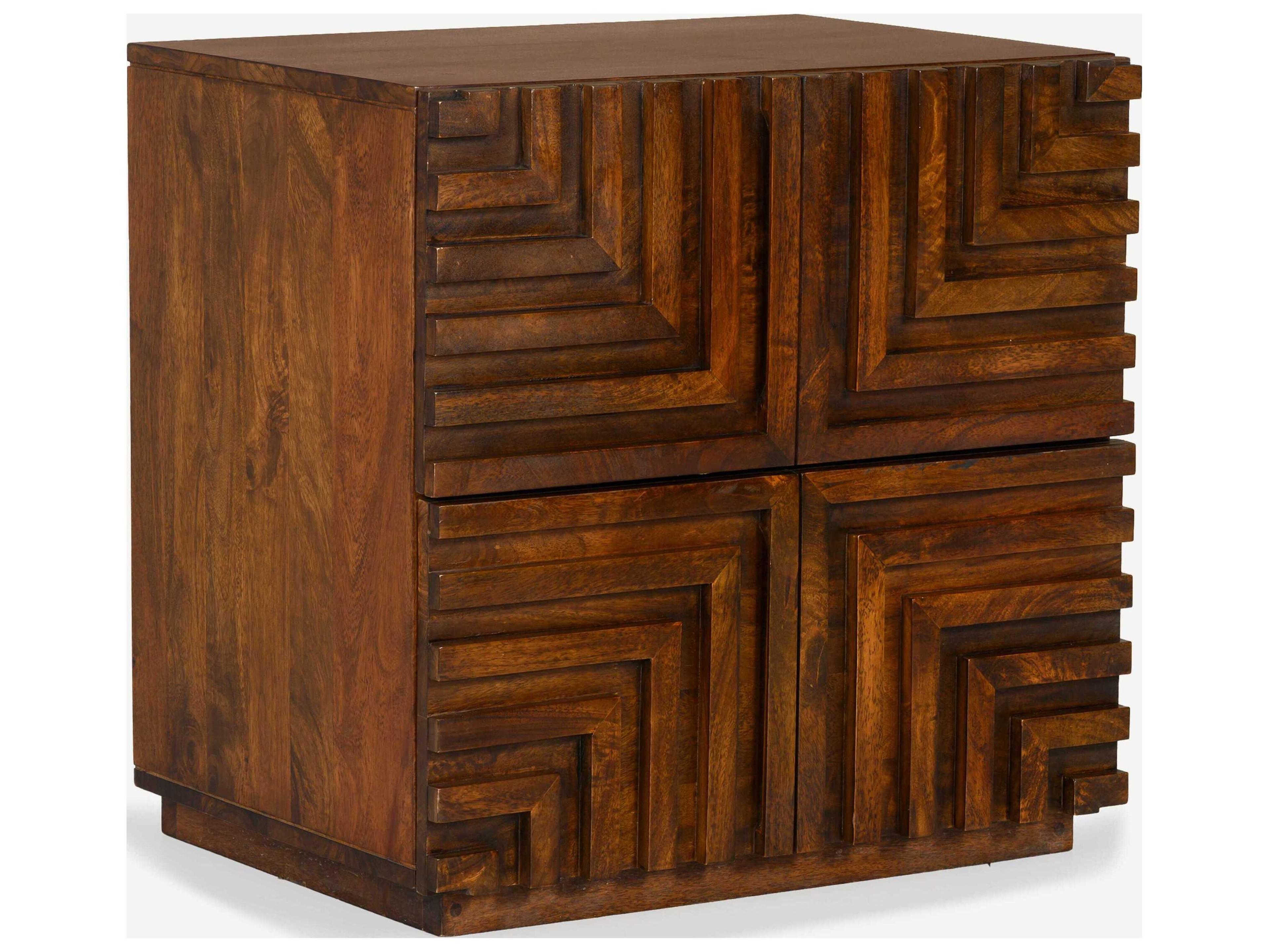 Maze 2-Drawers Hardwood Nightstand