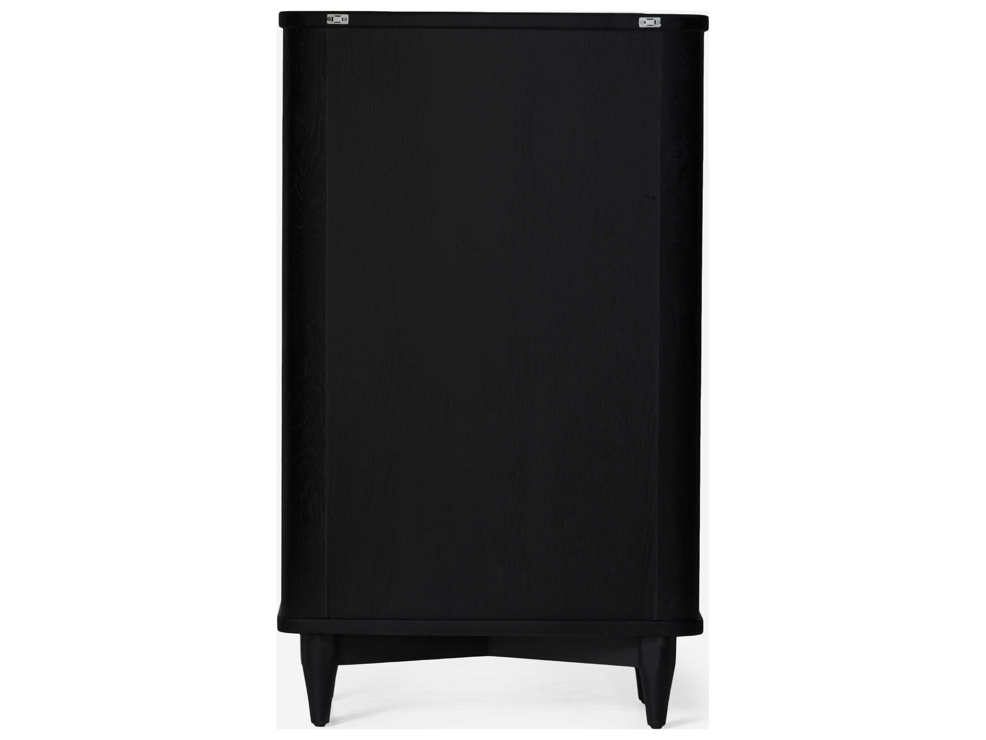 Union Home Daniel Charcoal Black Oak Wood Accent Chest