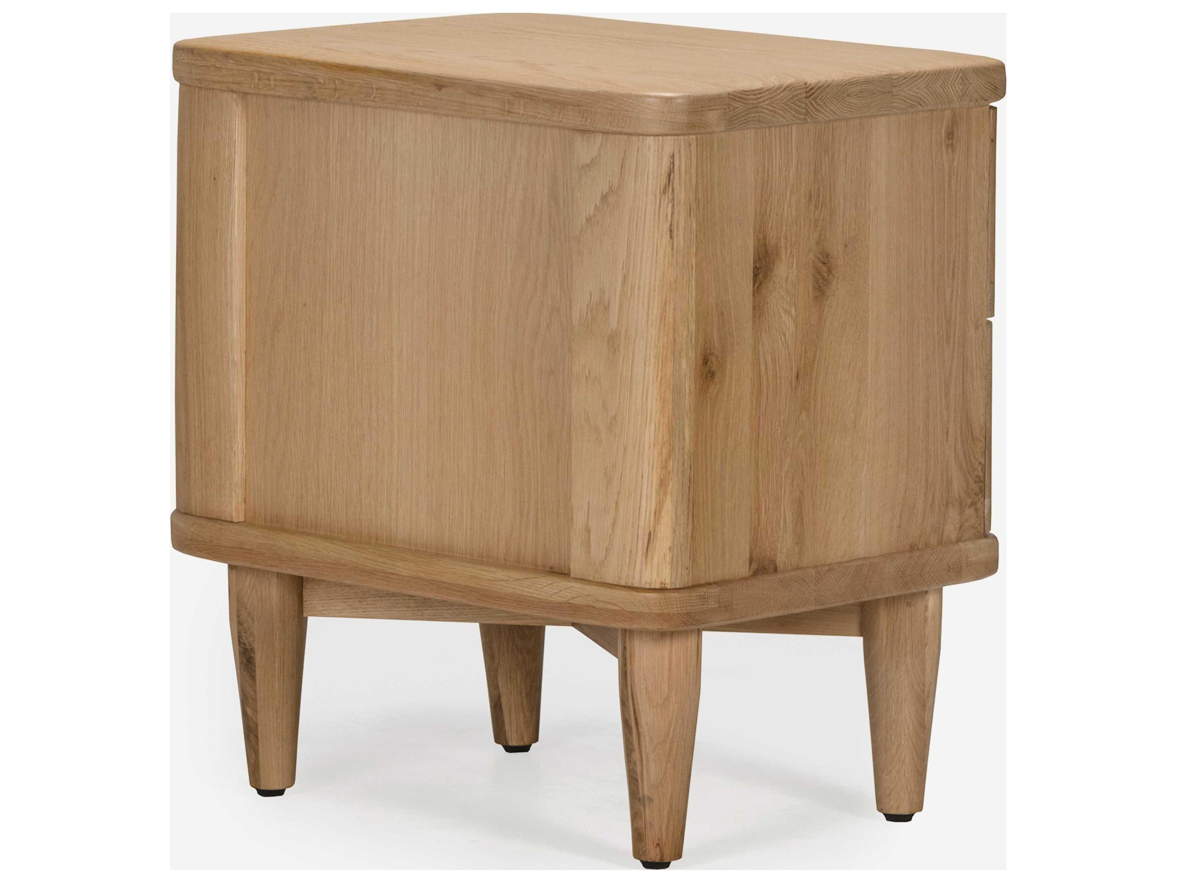 Union Home Daniel 2-Drawers Oak Wood Nightstand