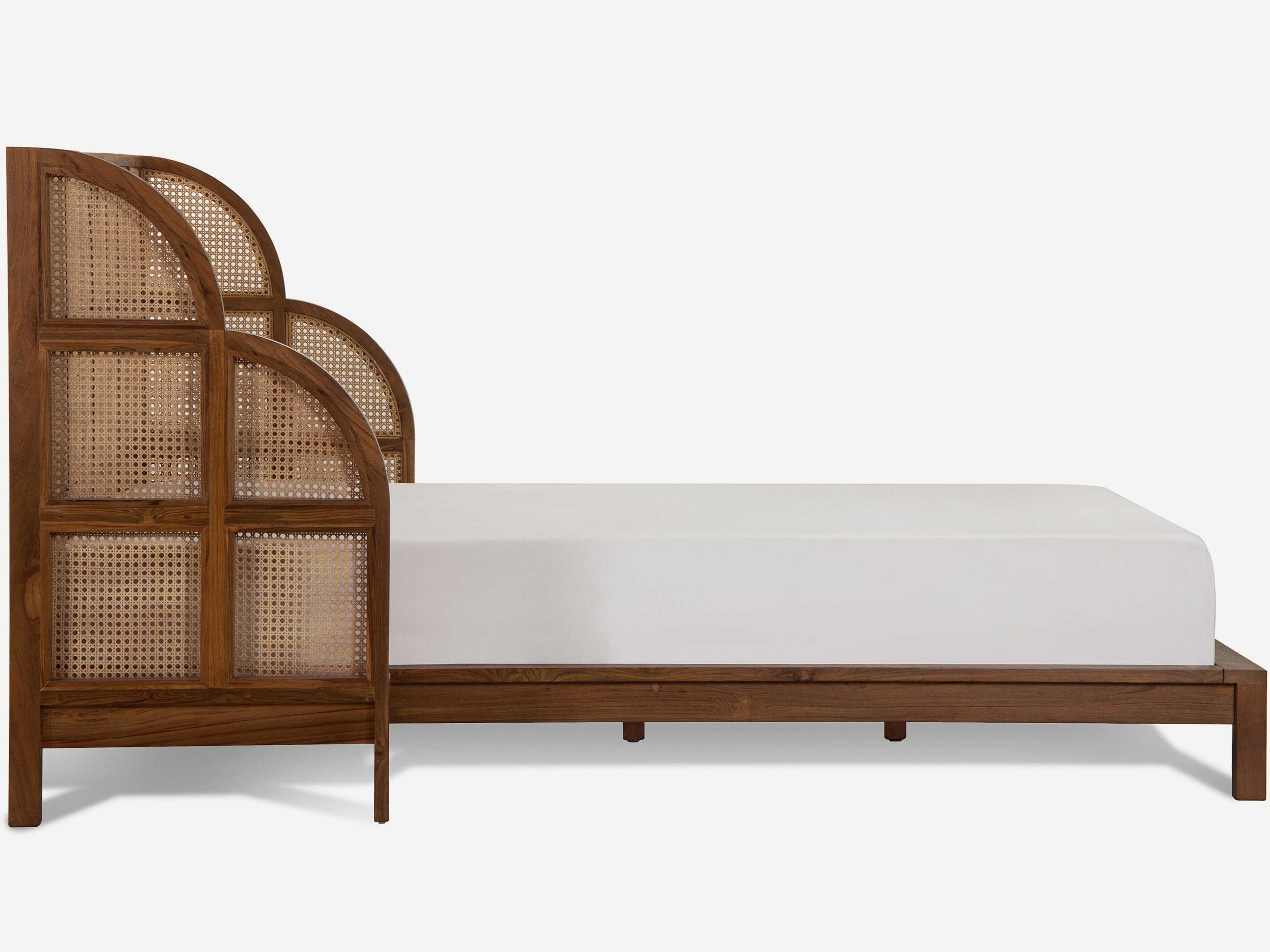 Union Home Nest Porto Natural Teak Wood Panel Bed